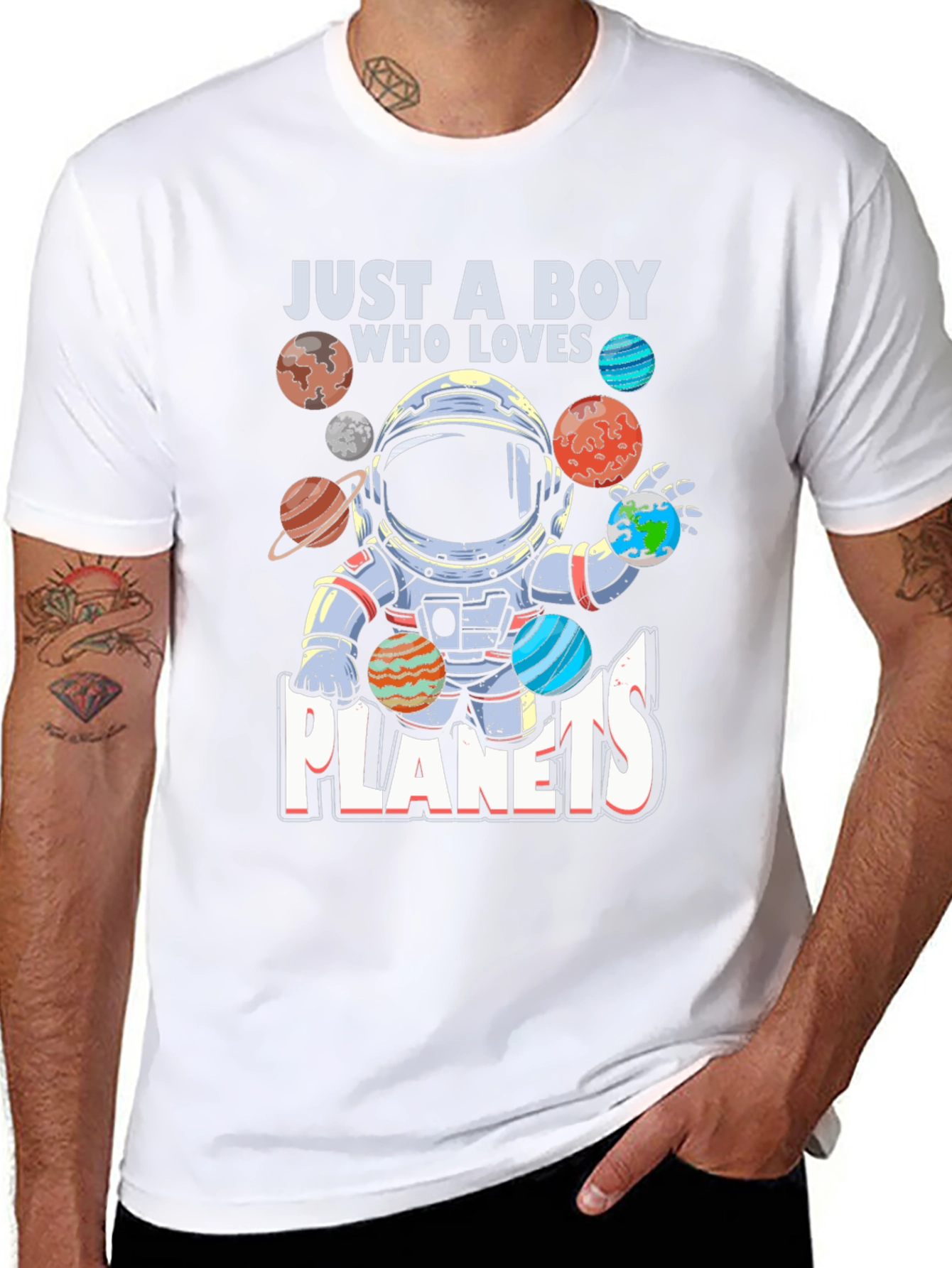 Boy Who Loves Planets T-Shirt - Astronaut & Space