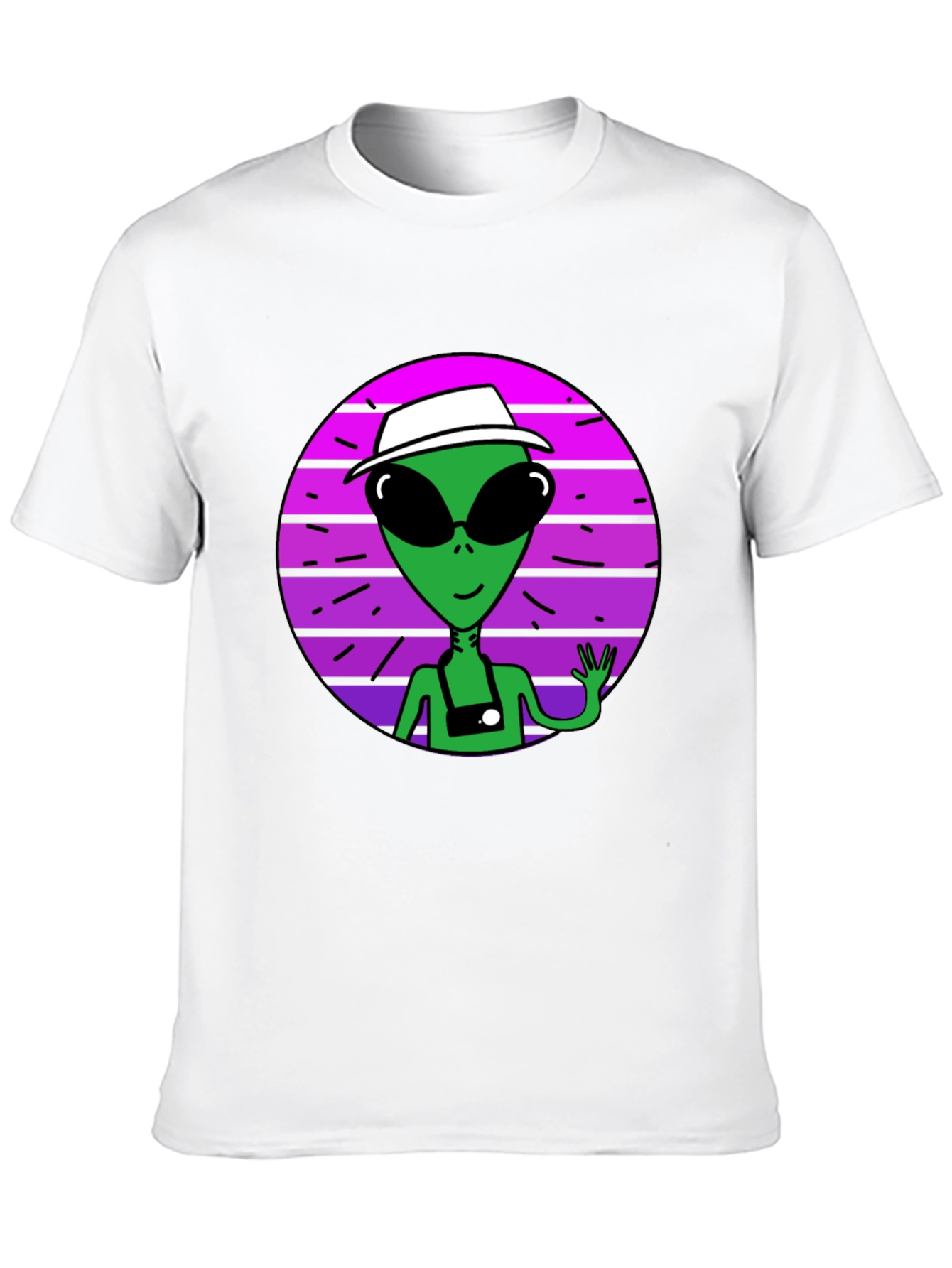 Retro Alien Tourist Graphic T-Shirt