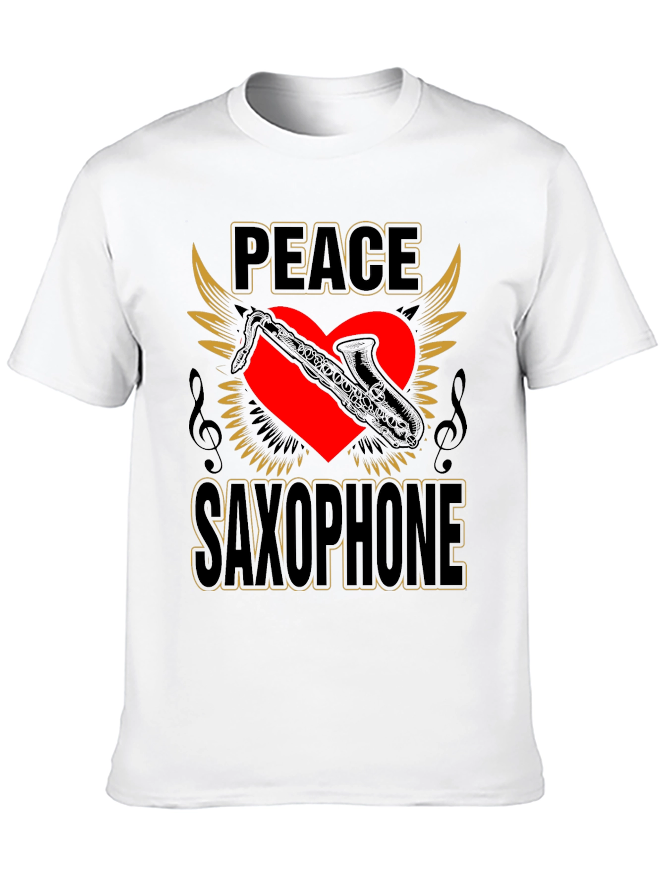Peace Saxophone Graphic T-Shirt Musician Tee