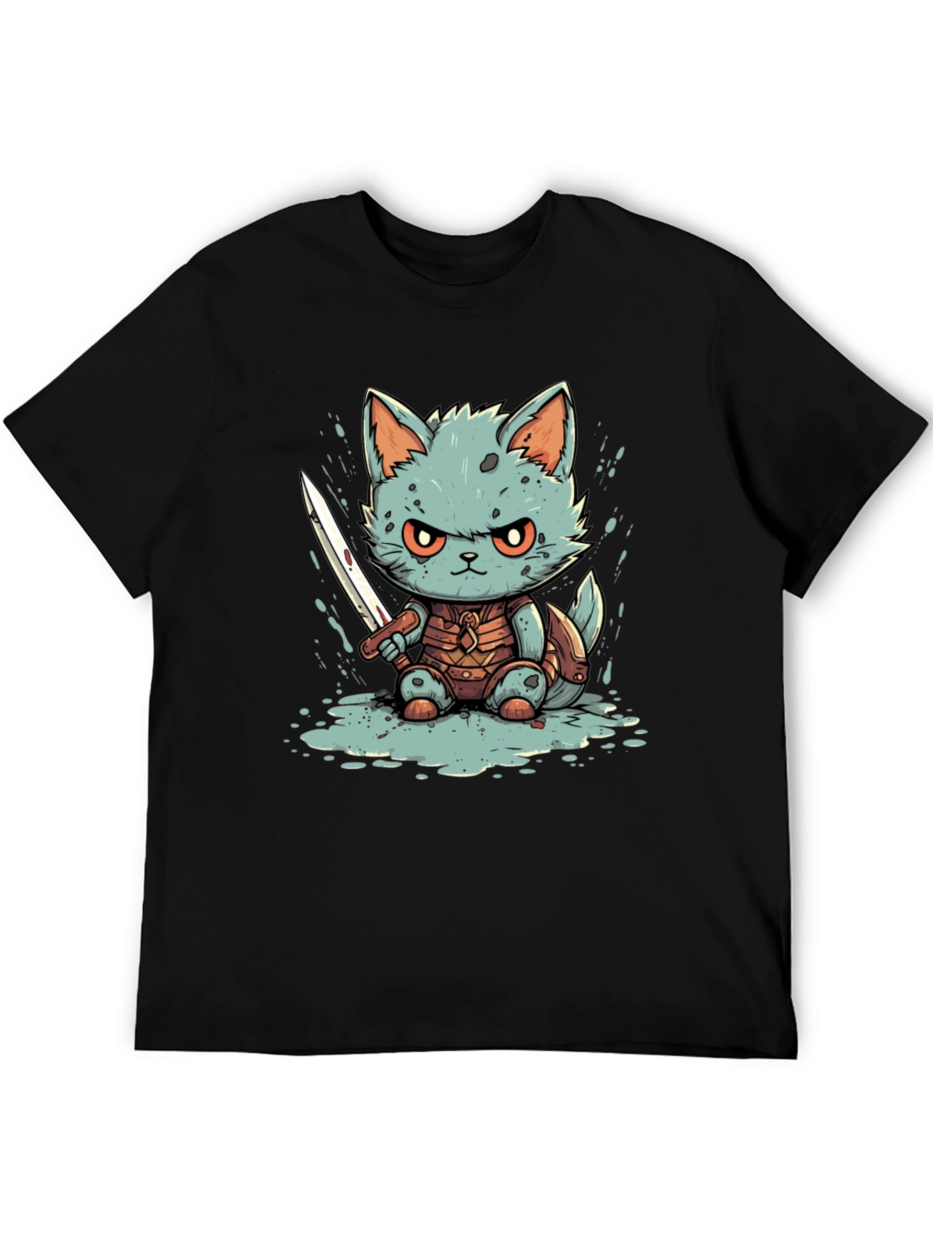 Warrior Cat Graphic Tee - Black