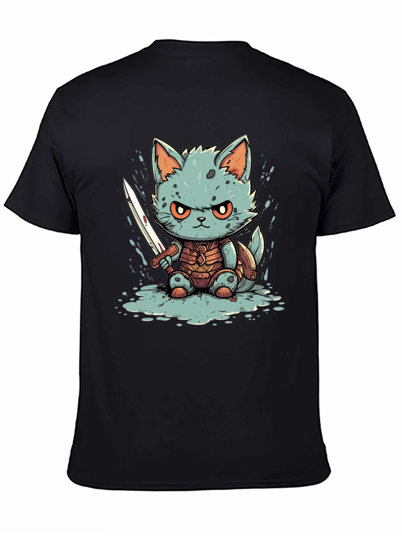 Warrior Cat Graphic Tee - Black