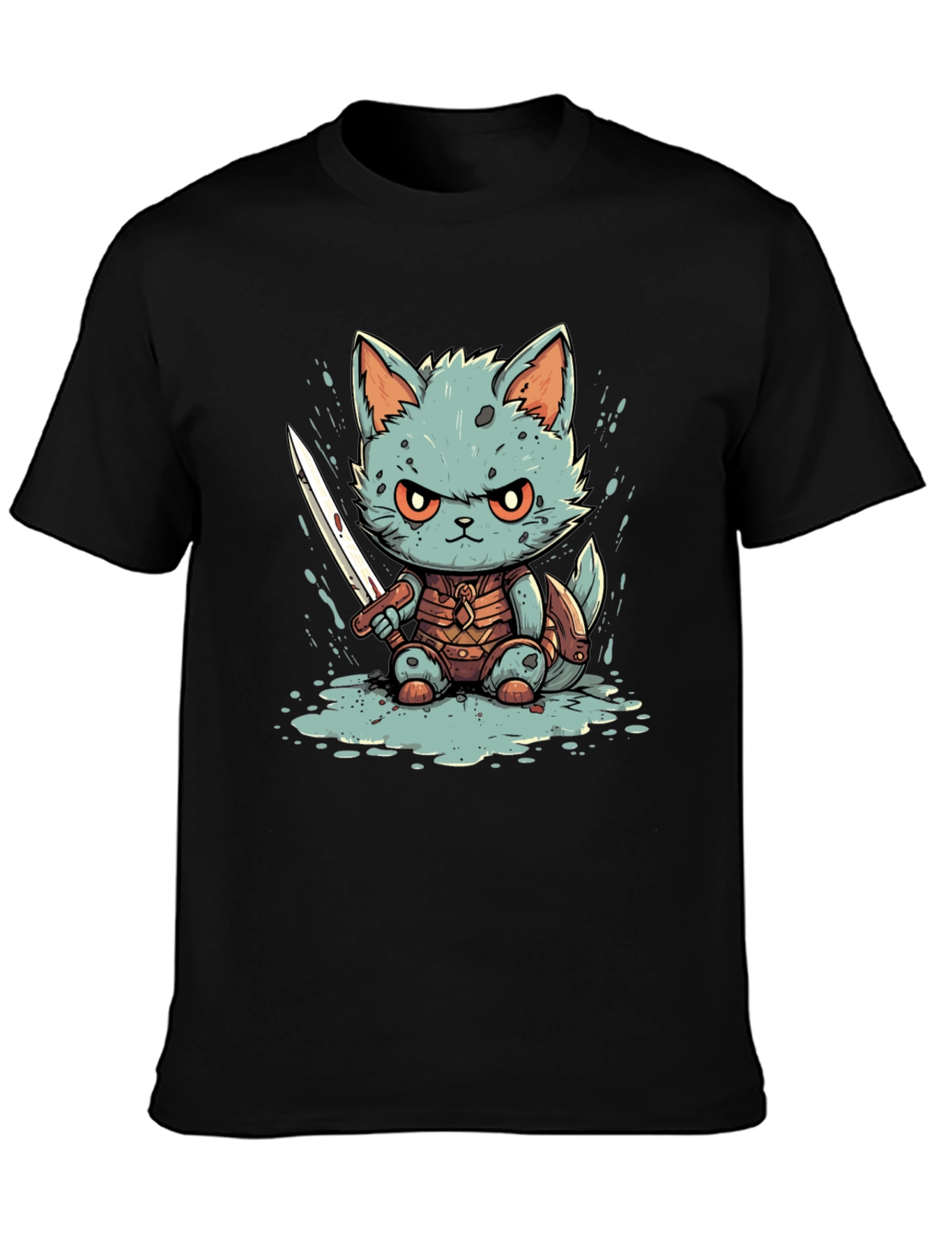 Warrior Cat Graphic Tee - Black