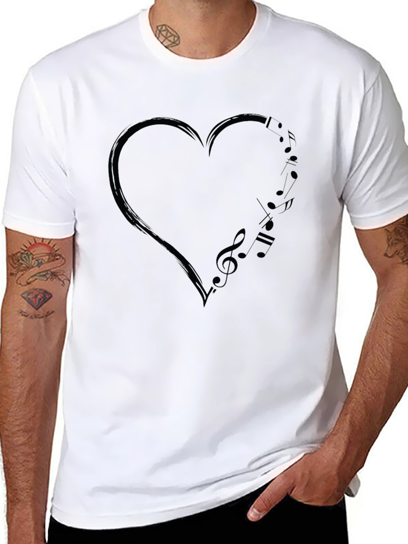 Musical Heart Graphic Black Tee