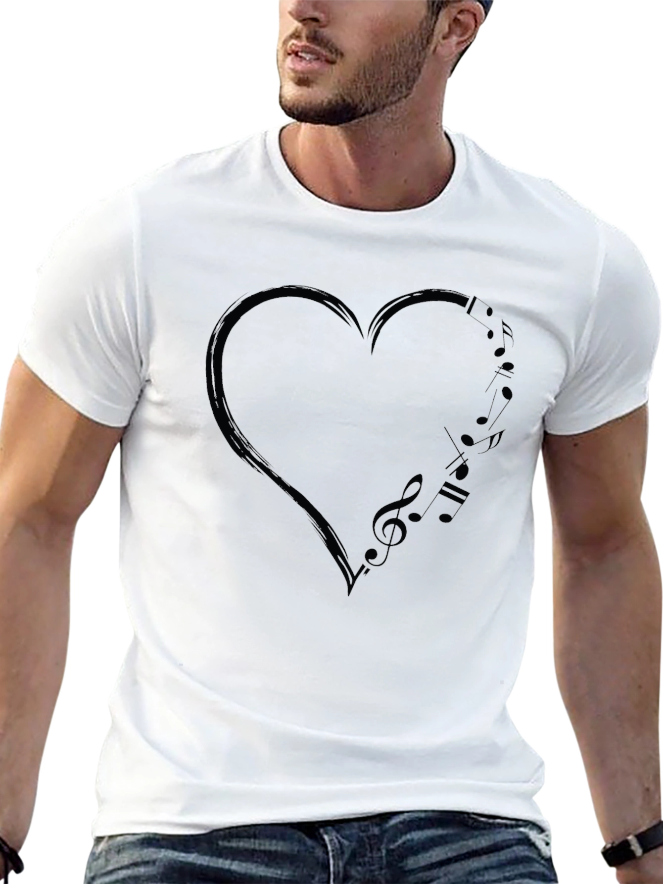 Musical Heart Graphic Black Tee