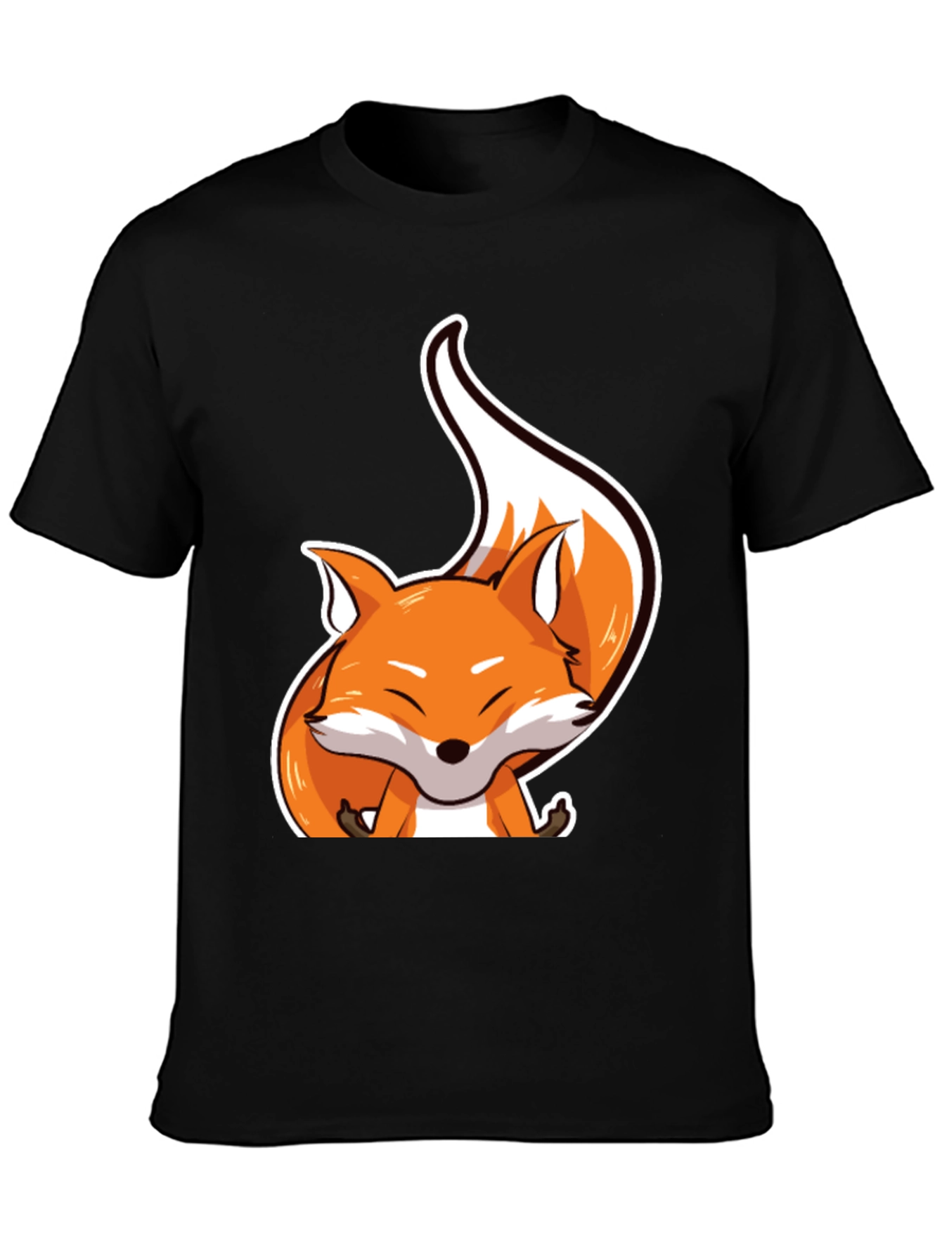 Cute Fox Graphic Tee - Unisex Black T-Shirt