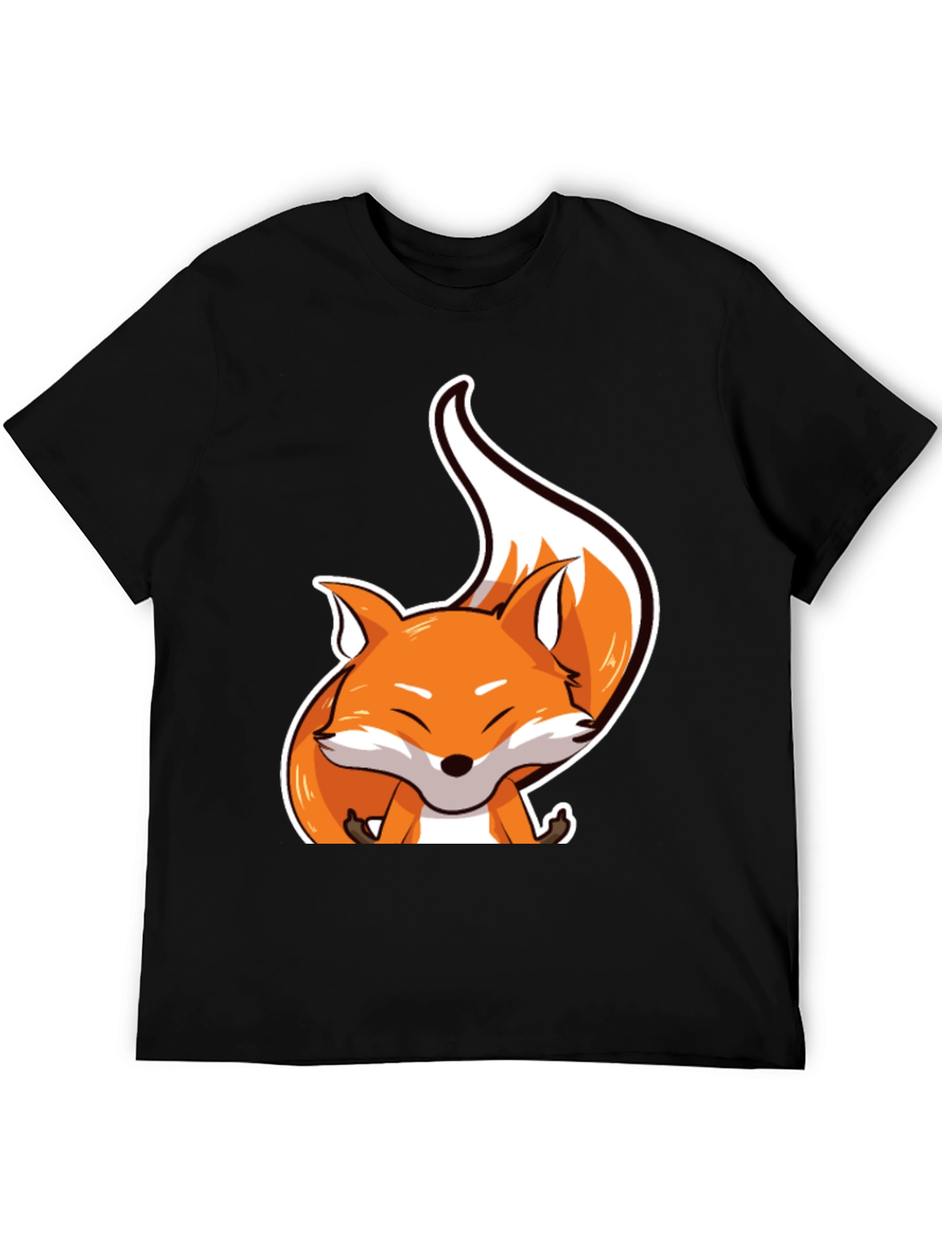Cute Fox Graphic Tee - Unisex Black T-Shirt