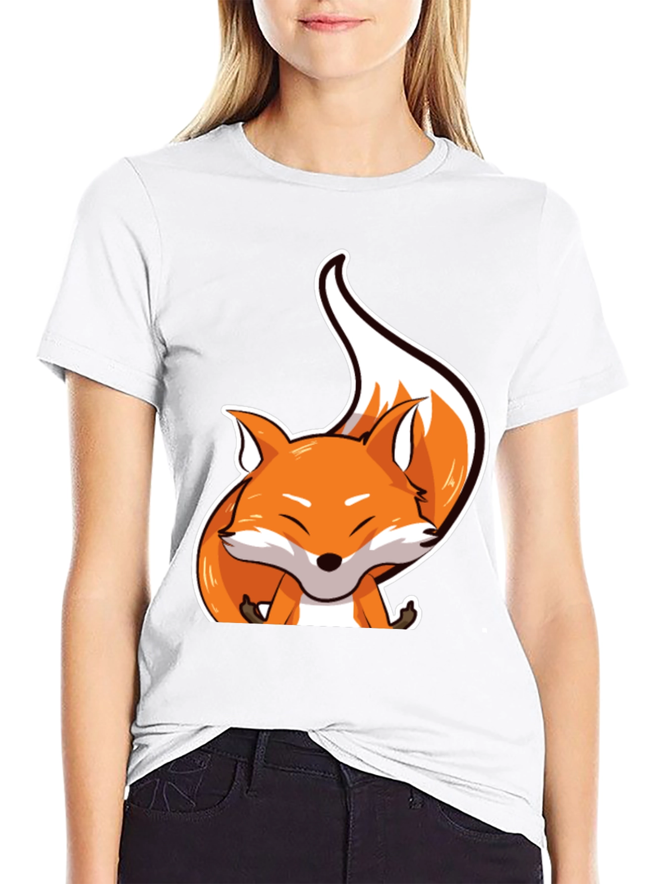 Cute Fox Graphic Tee - Unisex Black T-Shirt