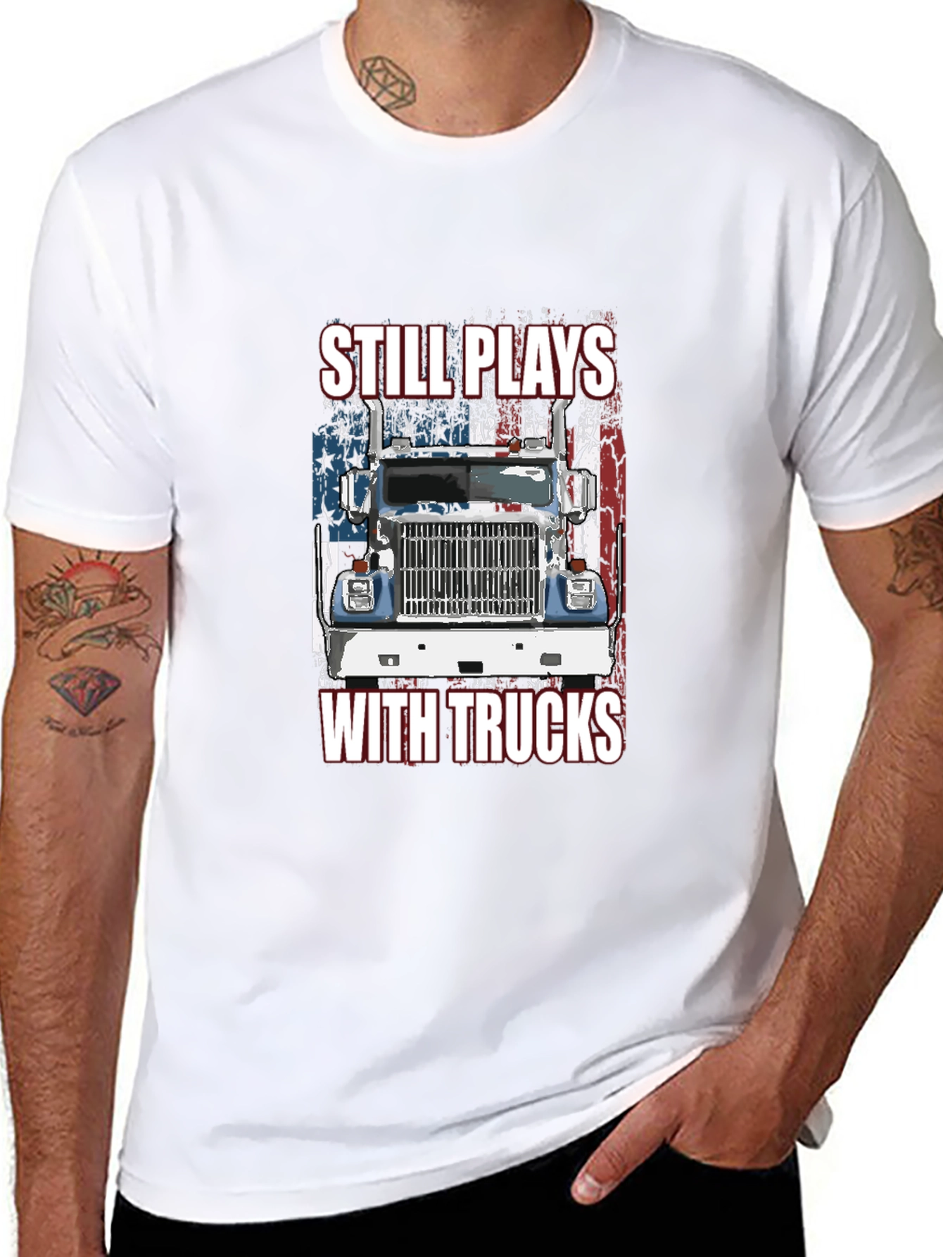 Still Plays With Trucks Graphic Tee