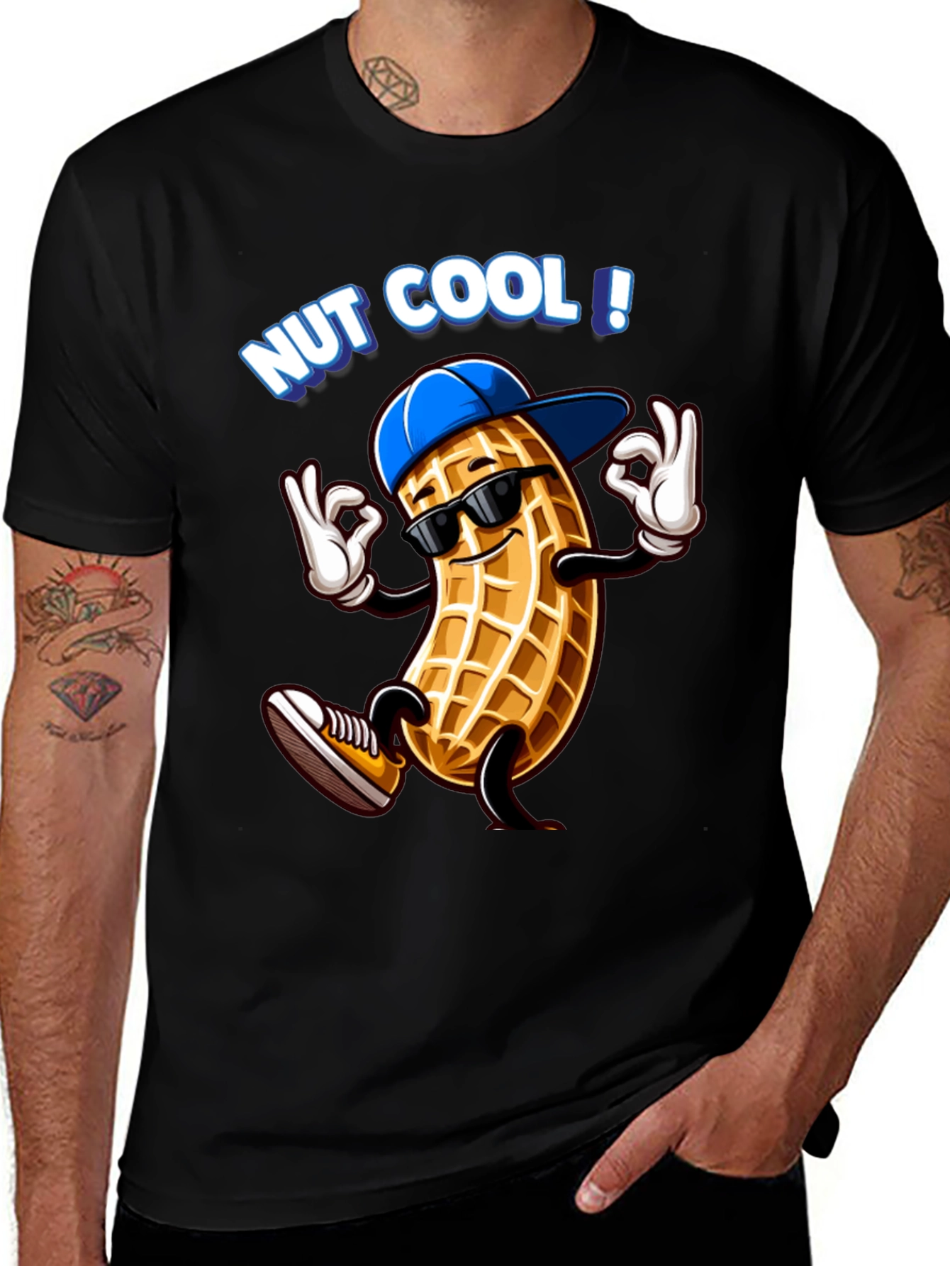 Nut Cool Graphic T-Shirt - Funny Peanut Design