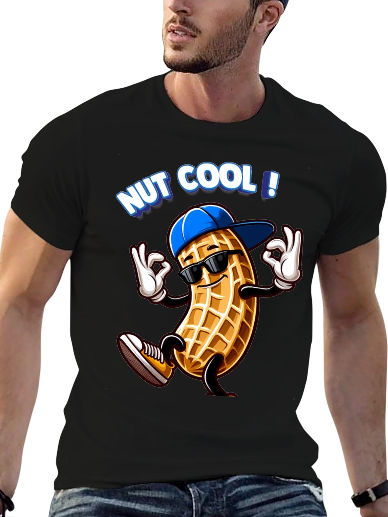 Nut Cool Graphic T-Shirt - Funny Peanut Design