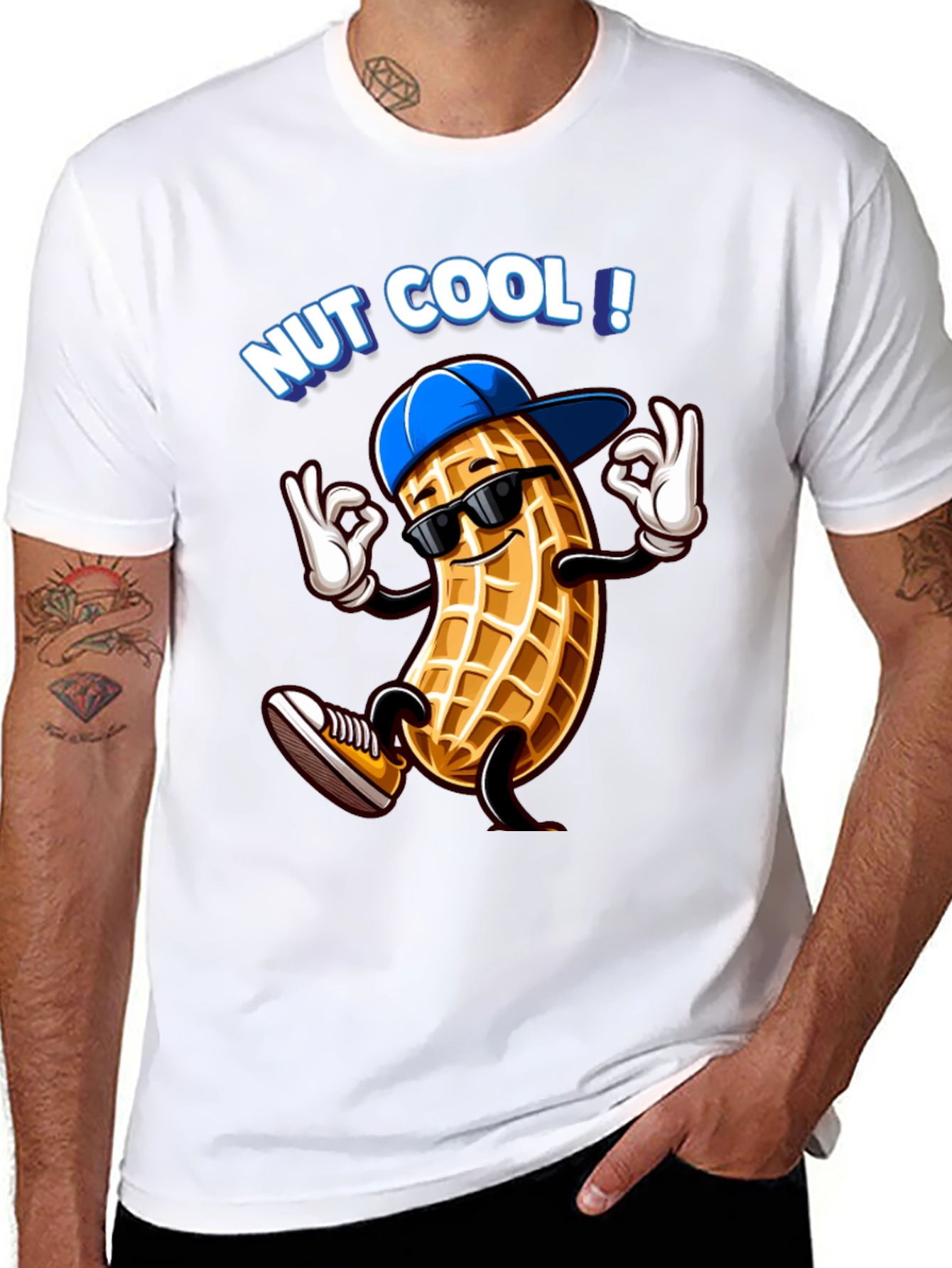 Nut Cool Graphic T-Shirt - Funny Peanut Design