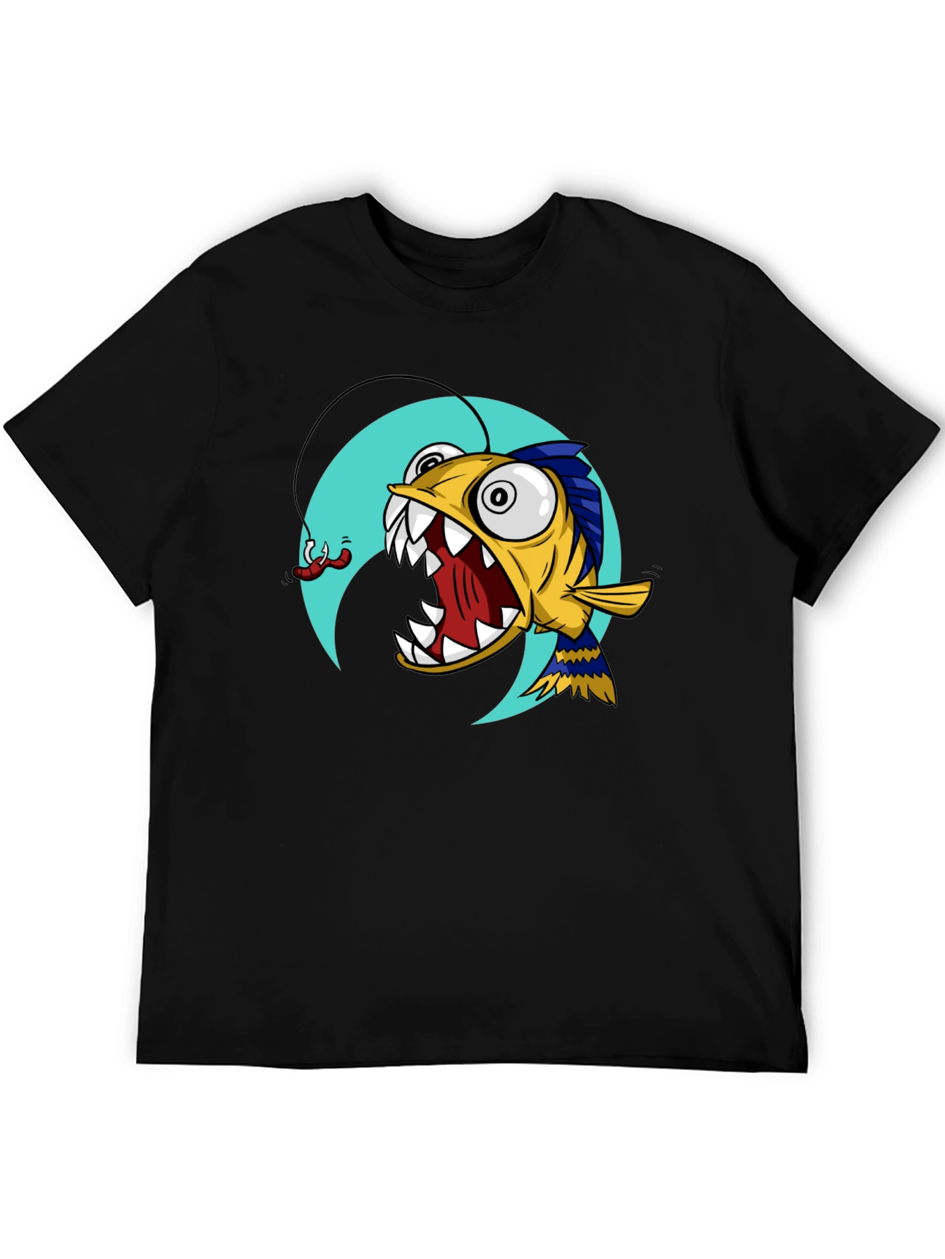 Angler Fish Graphic T-Shirt - Black Cotton Tee