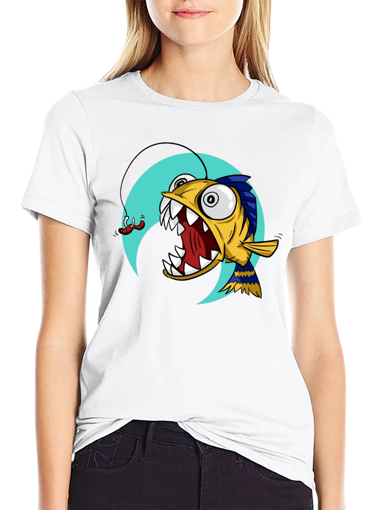 Angler Fish Graphic T-Shirt - Black Cotton Tee