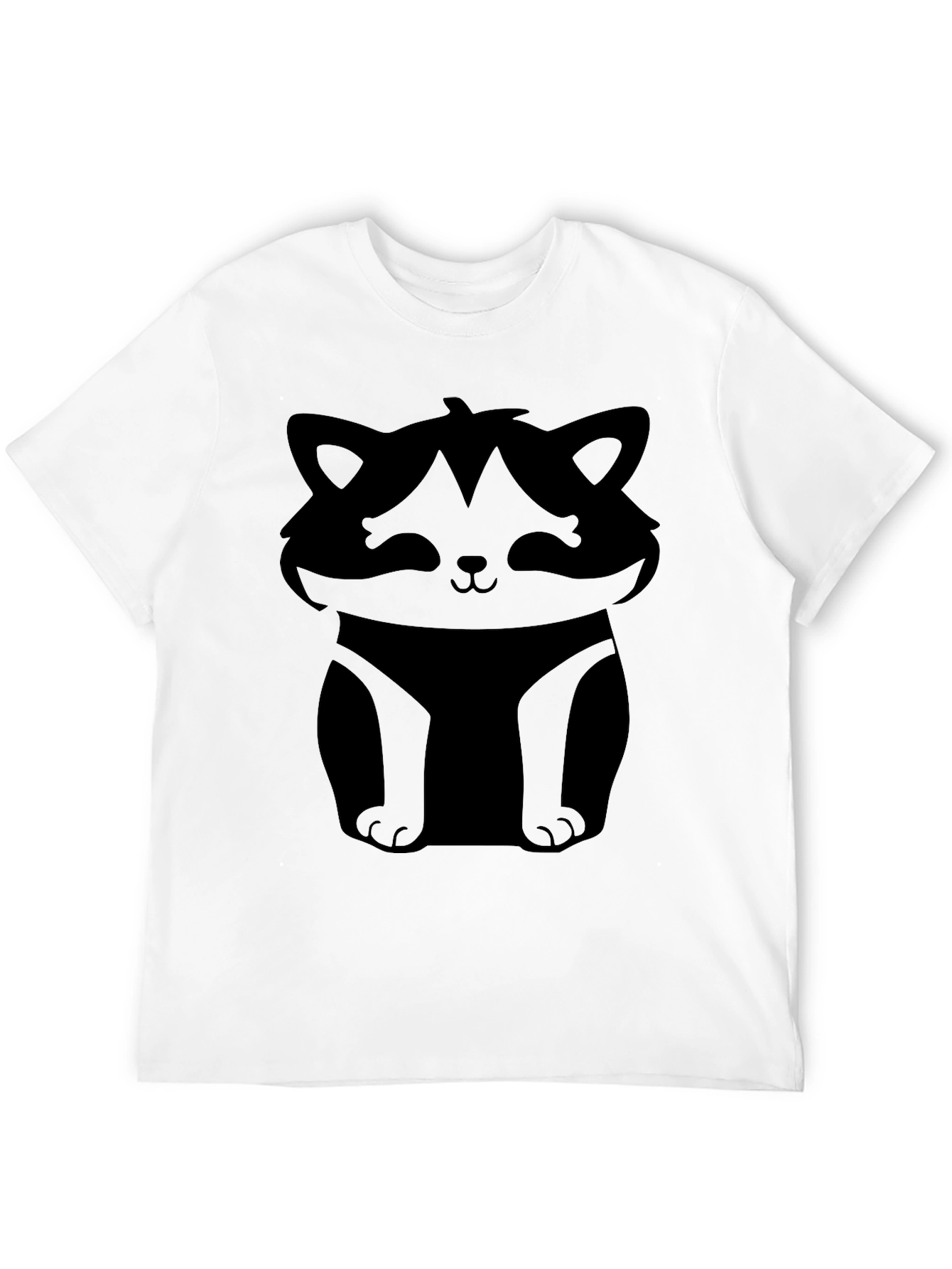 Cute Raccoon Graphic Tee - Black Cotton Casual Shirt