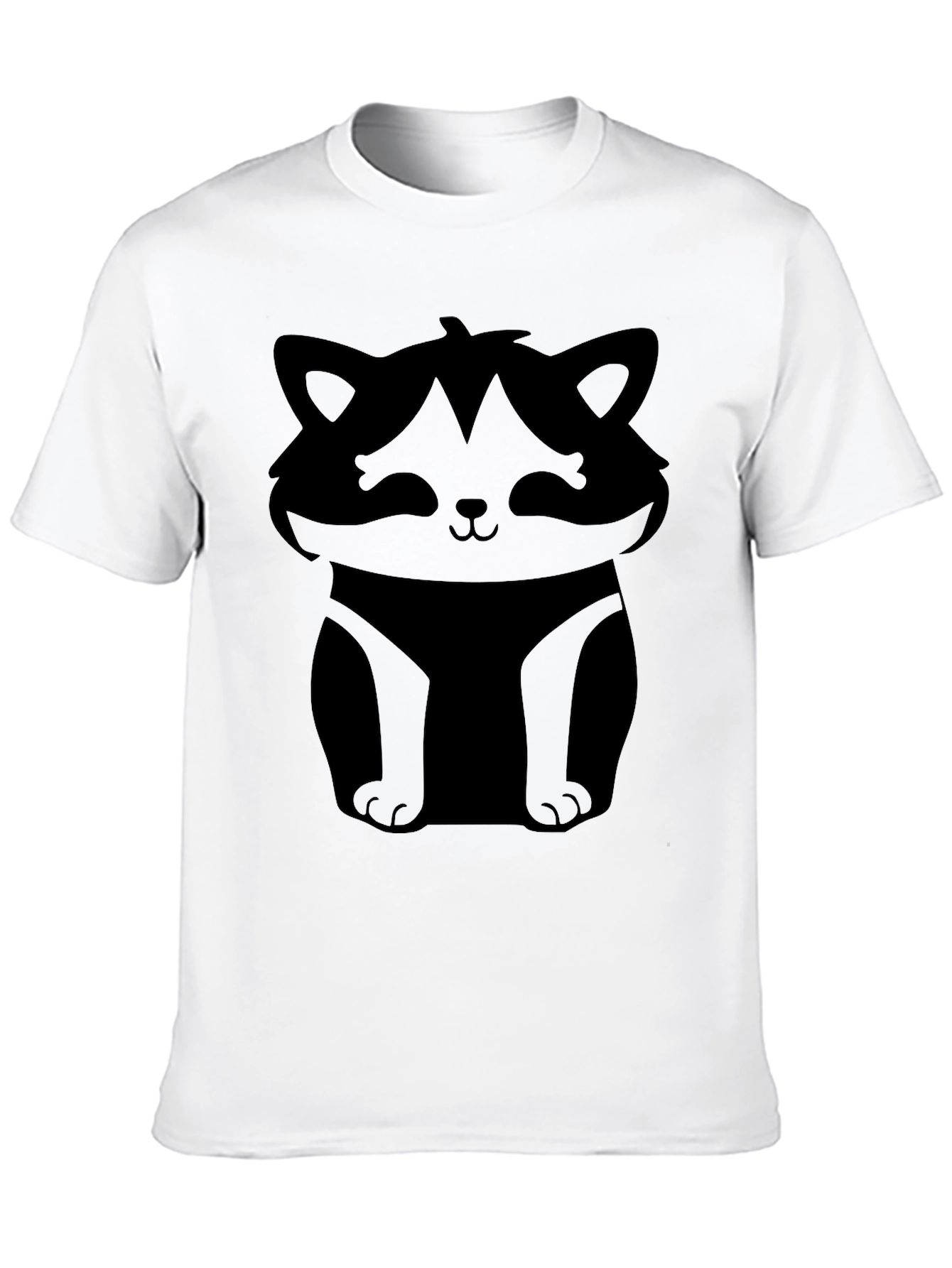 Cute Raccoon Graphic Tee - Black Cotton Casual Shirt