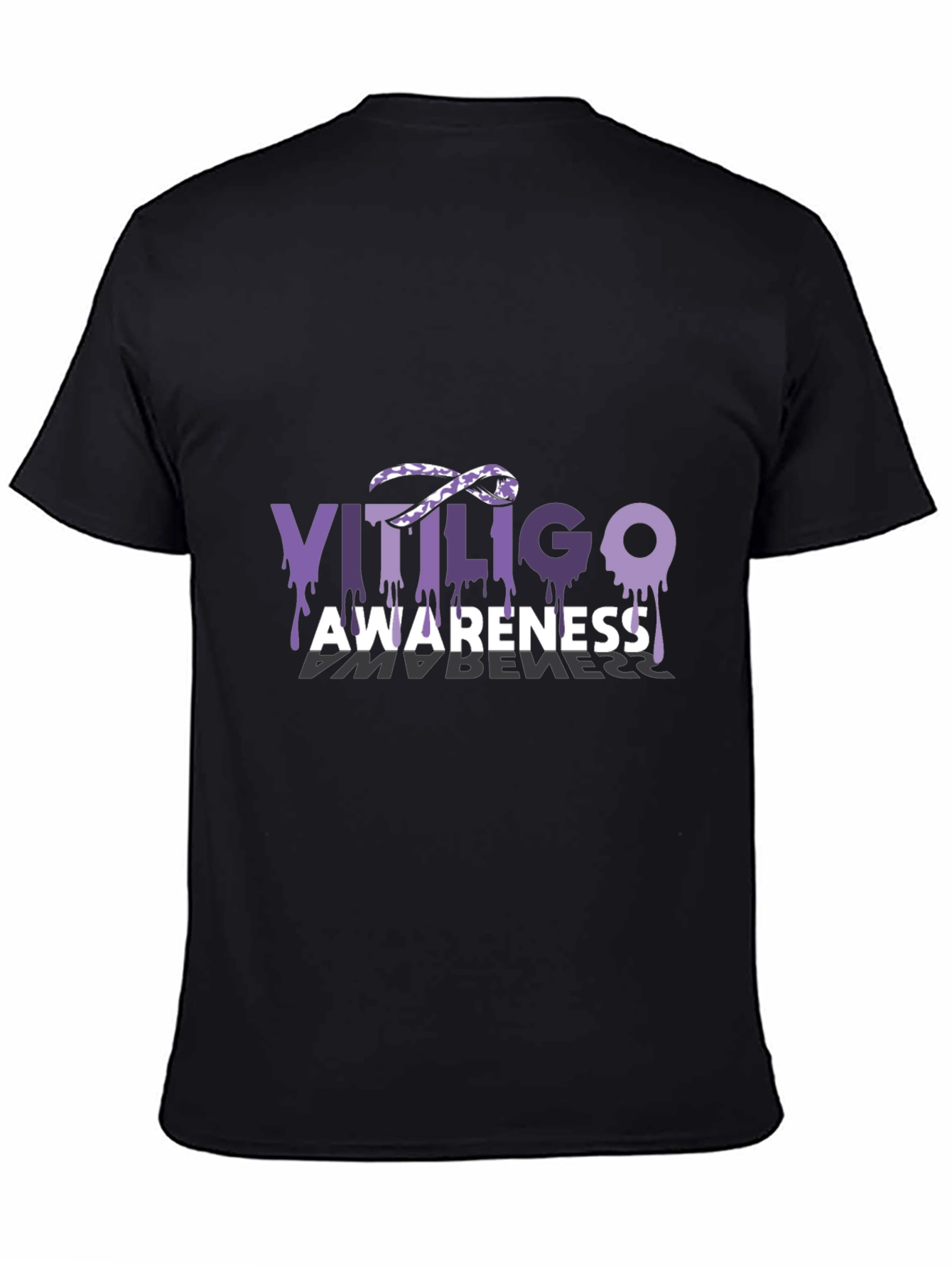 Vitiligo Awareness T-Shirt Purple Ribbon Melanocytes Gift