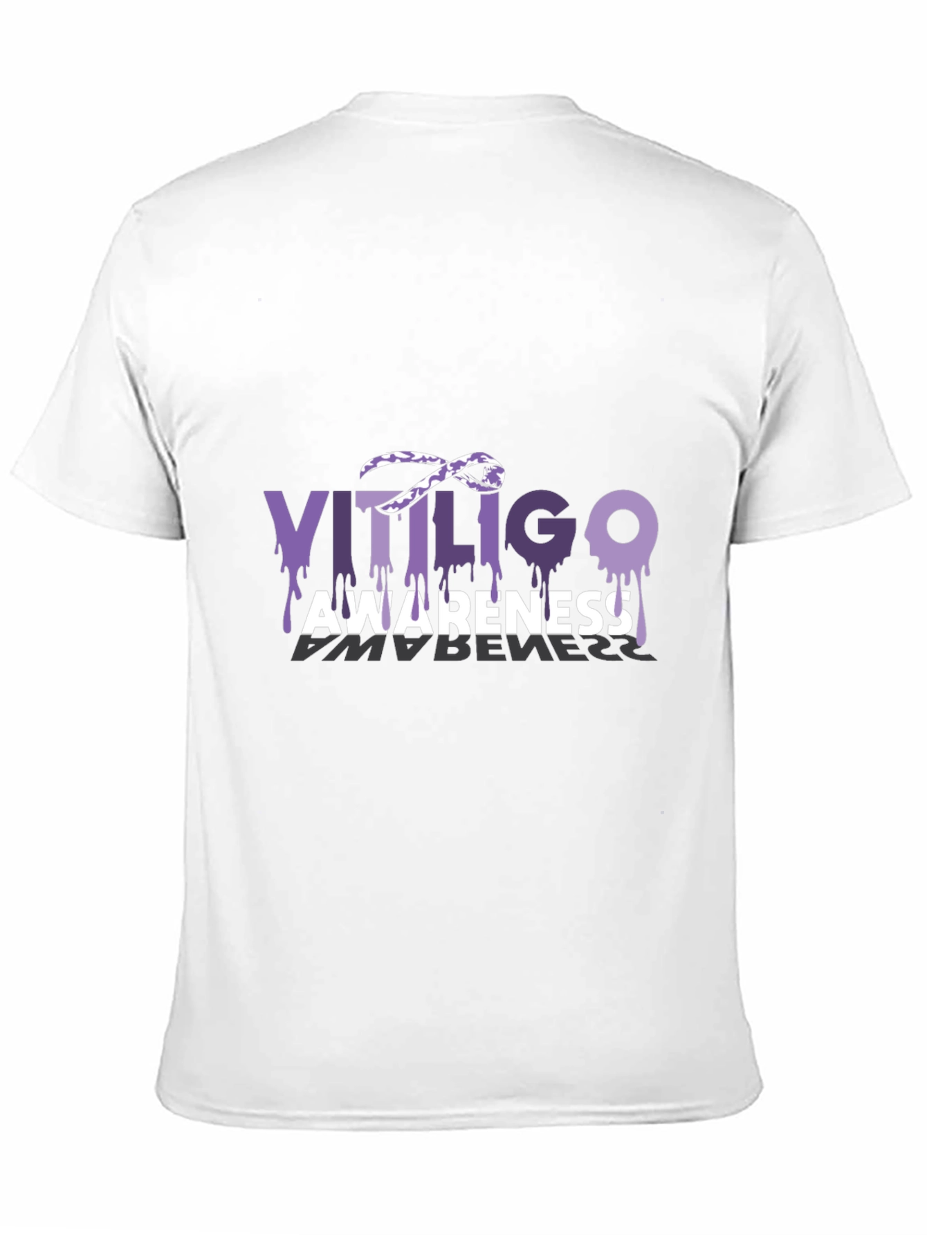 Vitiligo Awareness T-Shirt Purple Ribbon Melanocytes Gift