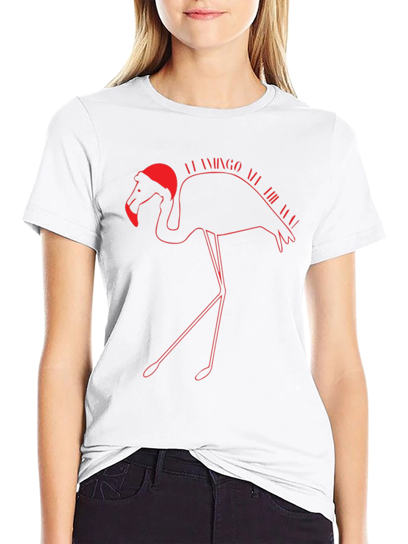 Festive Flamingo T-Shirt - Holiday Apparel