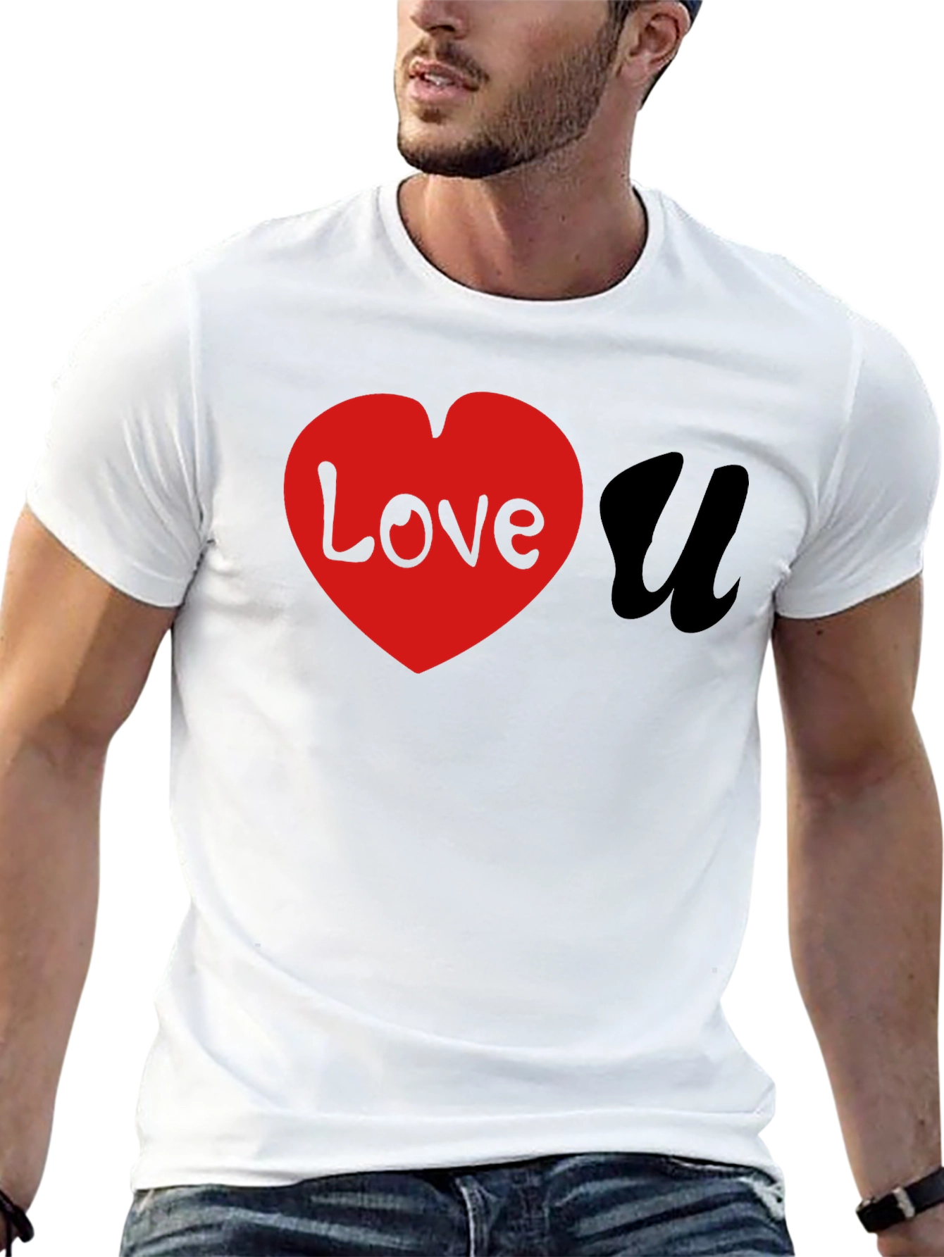 Love U Black Graphic T-Shirt