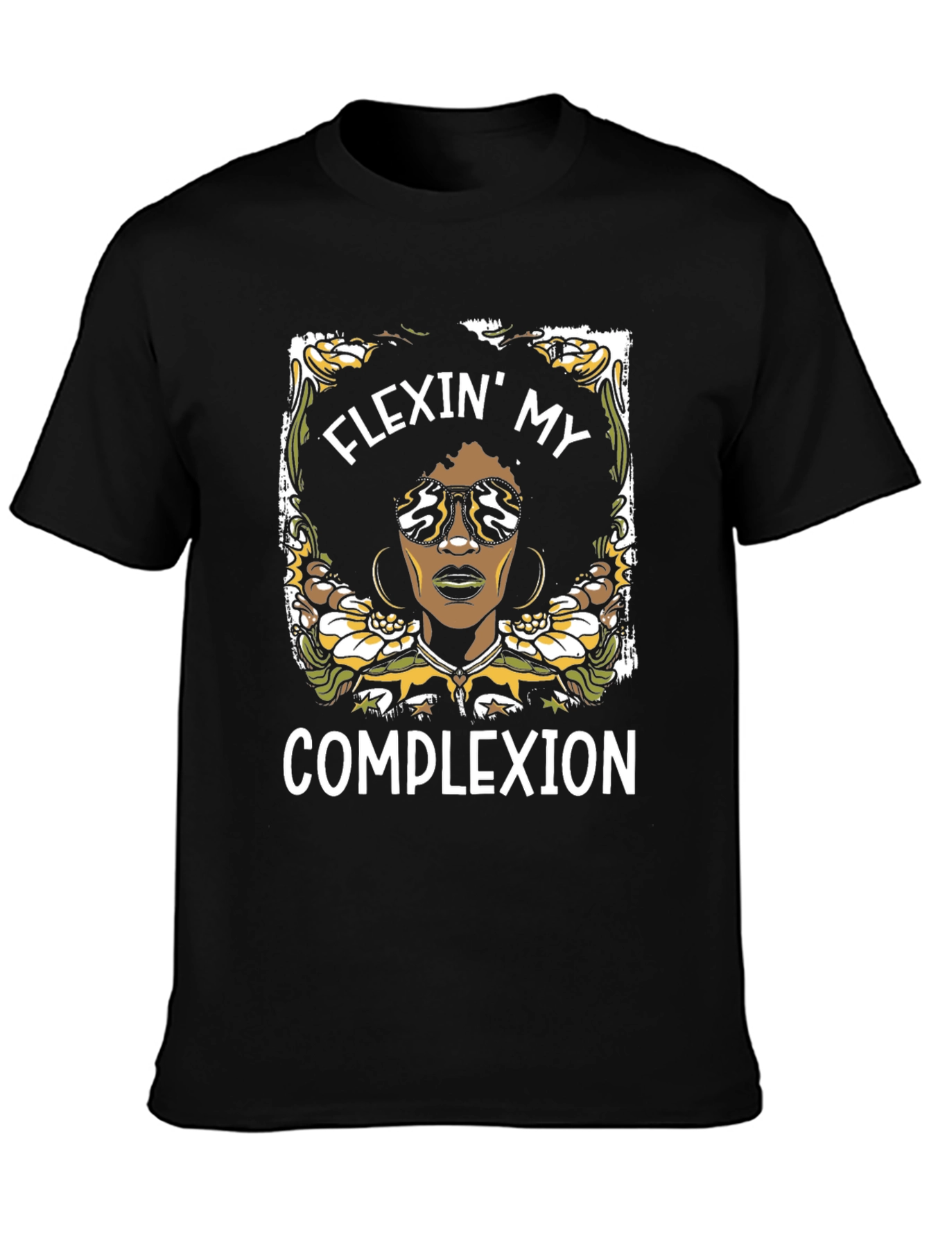 Flexin My Complexion Graphic Tee - Black