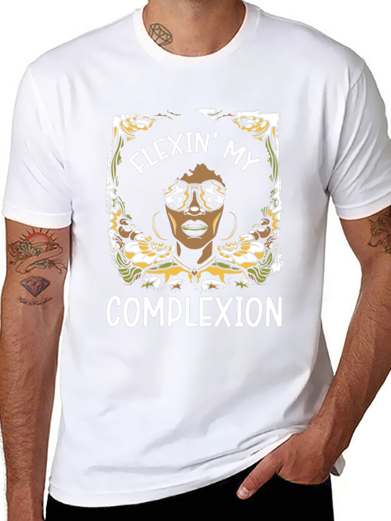 Flexin My Complexion Graphic Tee - Black