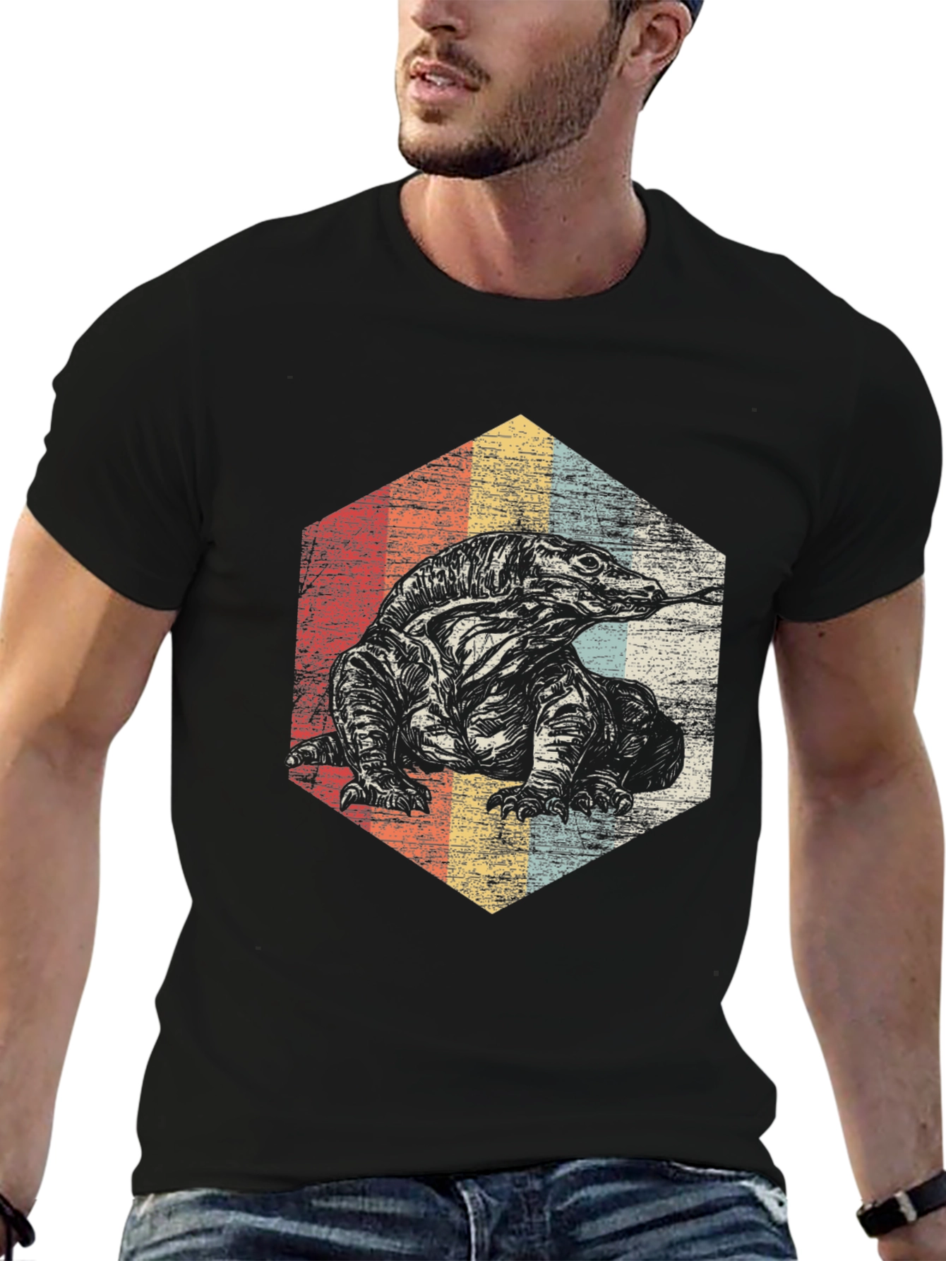 Retro Komodo Dragon Graphic Tee