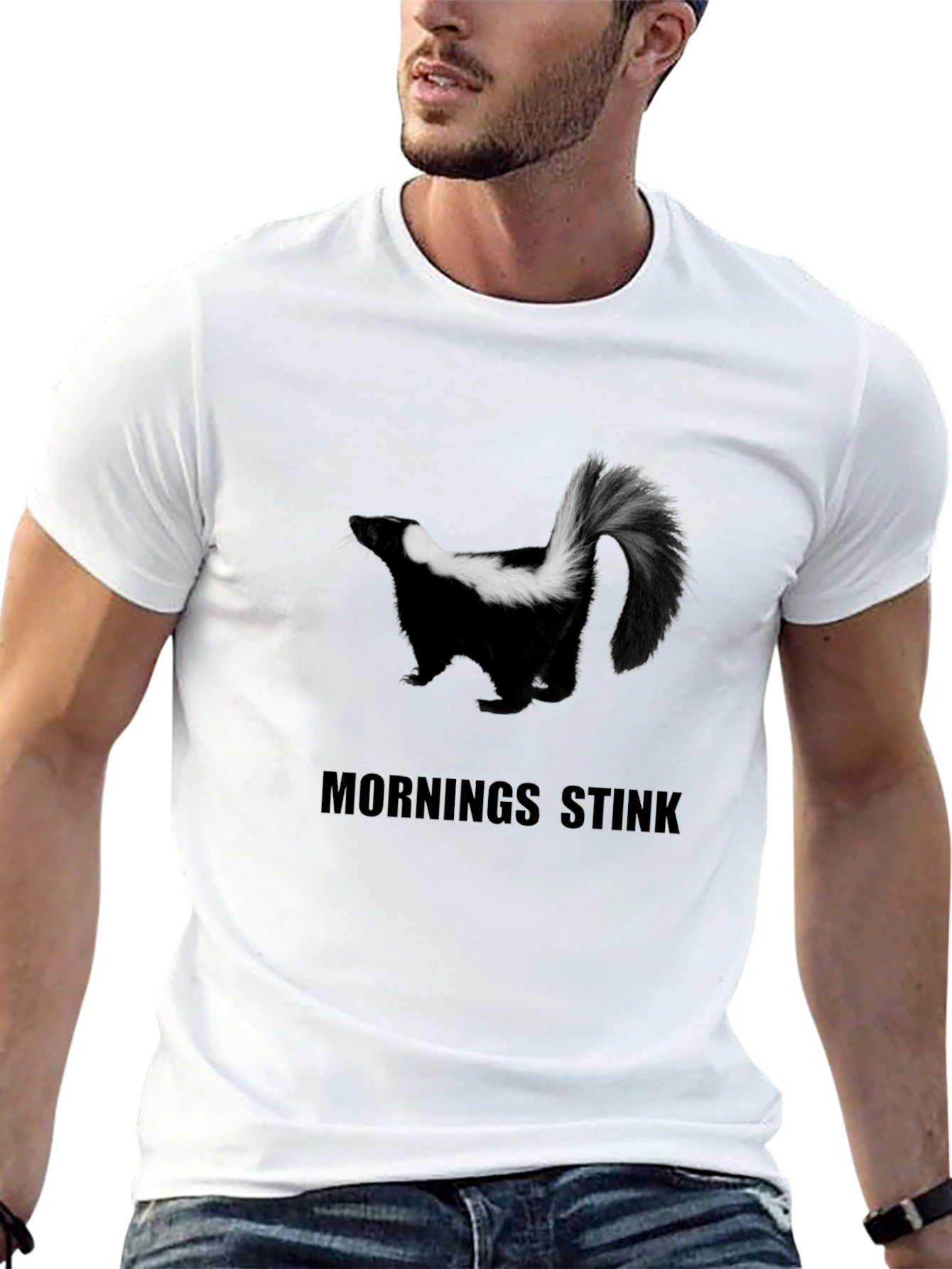Skunk Mornings Stink Graphic T-Shirt
