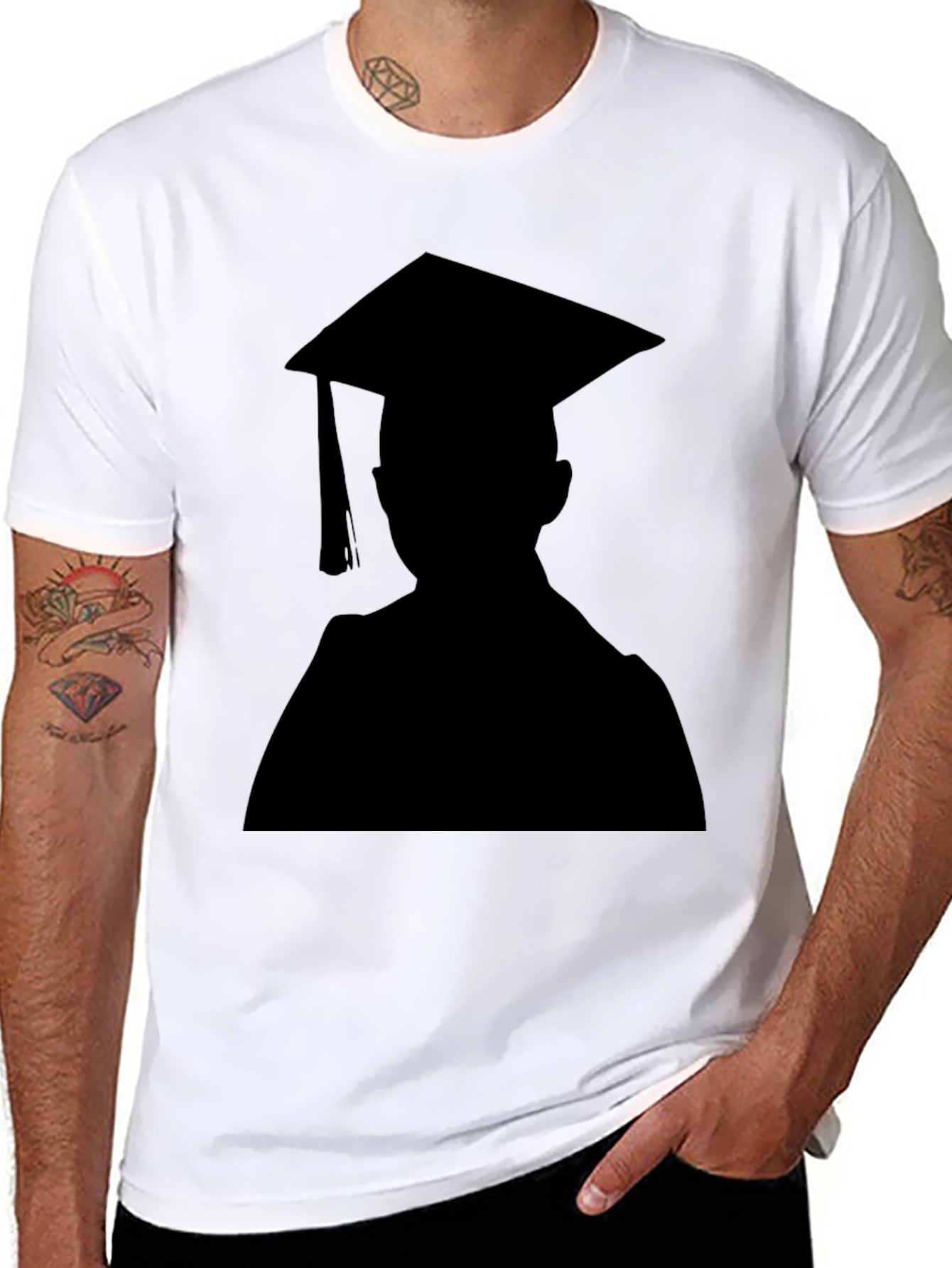 Graduation Silhouette Black T-Shirt