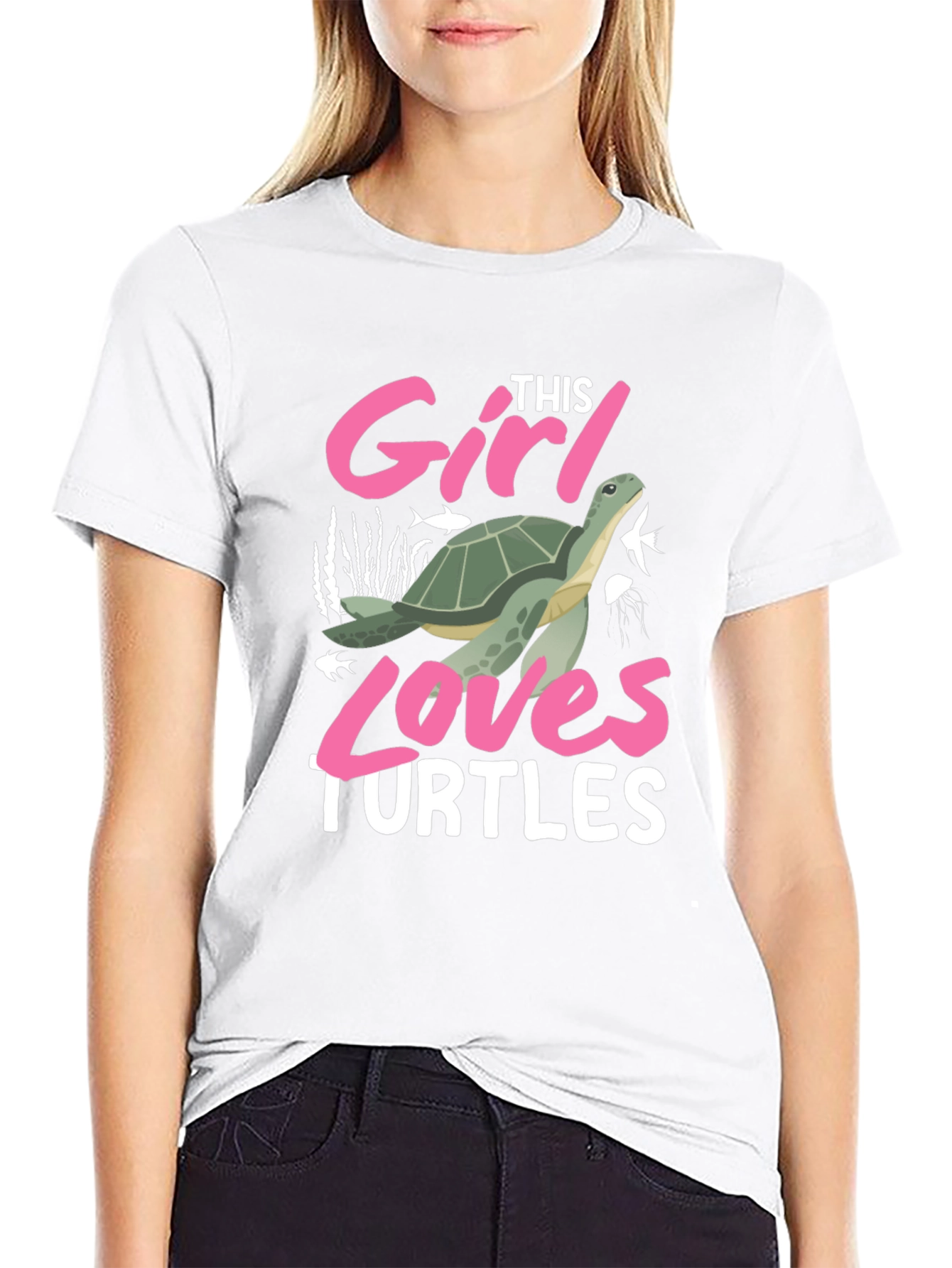 Girl Loves Turtles Graphic T-Shirt