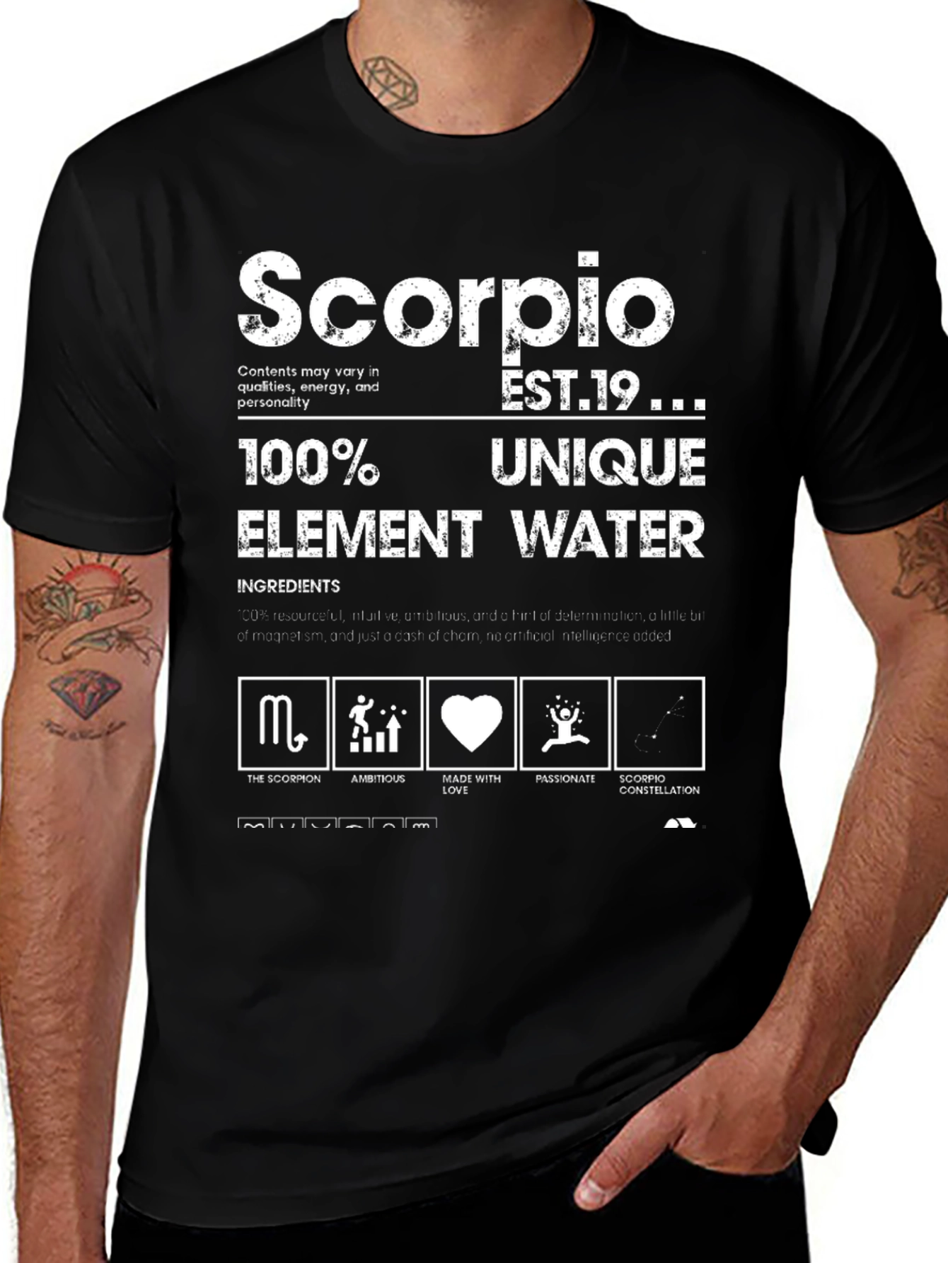 Scorpio Zodiac Sign Black T-Shirt