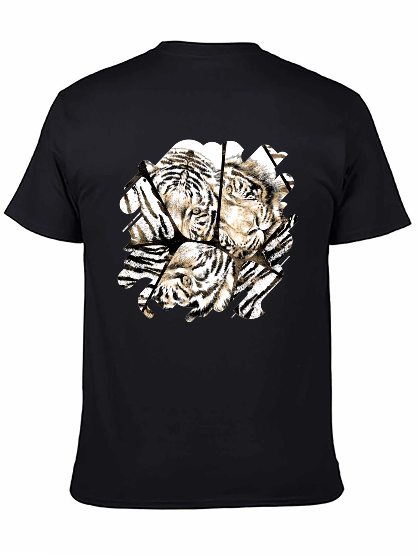 Tiger Graphic Black T-Shirt for Men