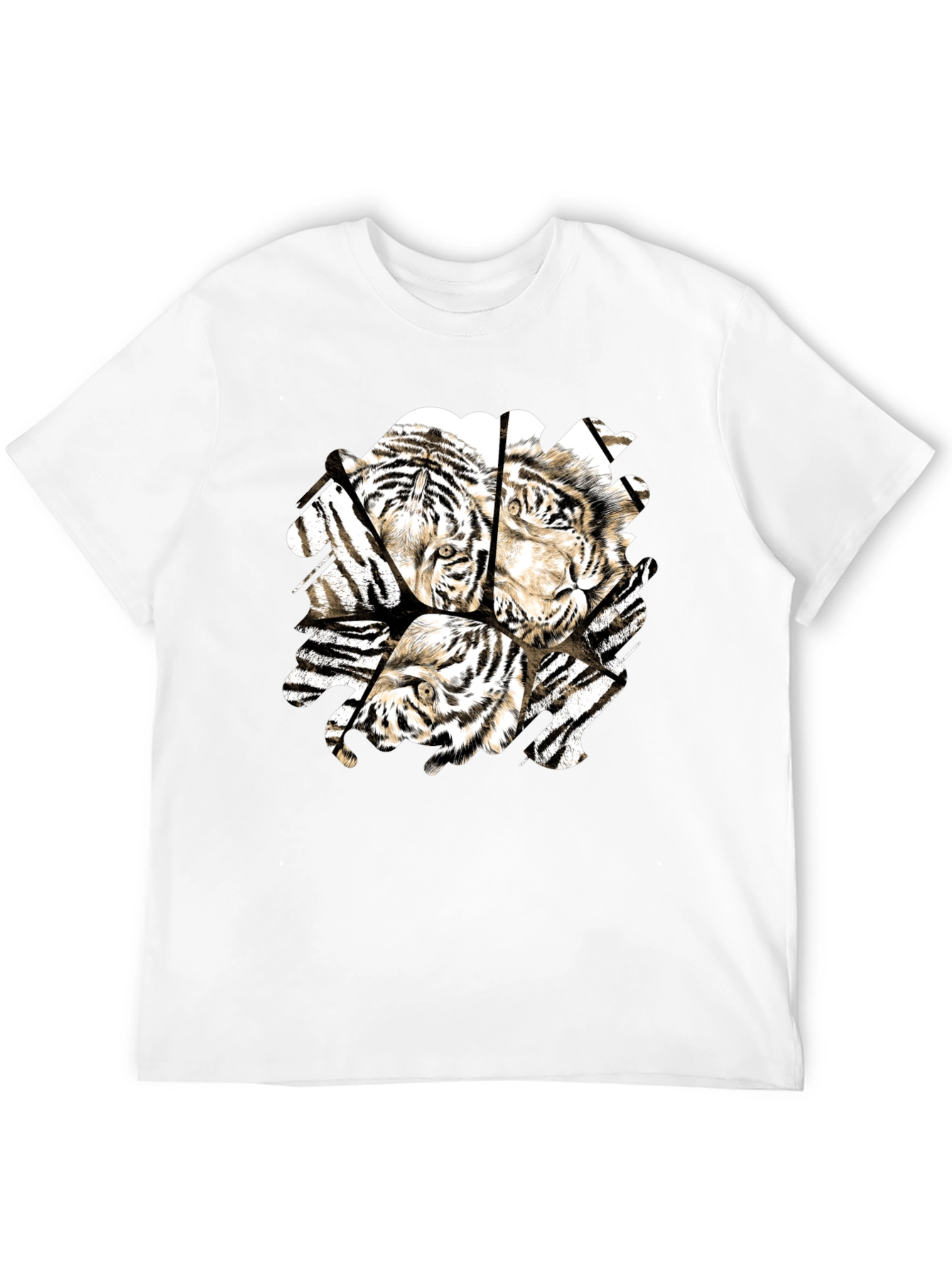 Tiger Graphic Black T-Shirt for Men