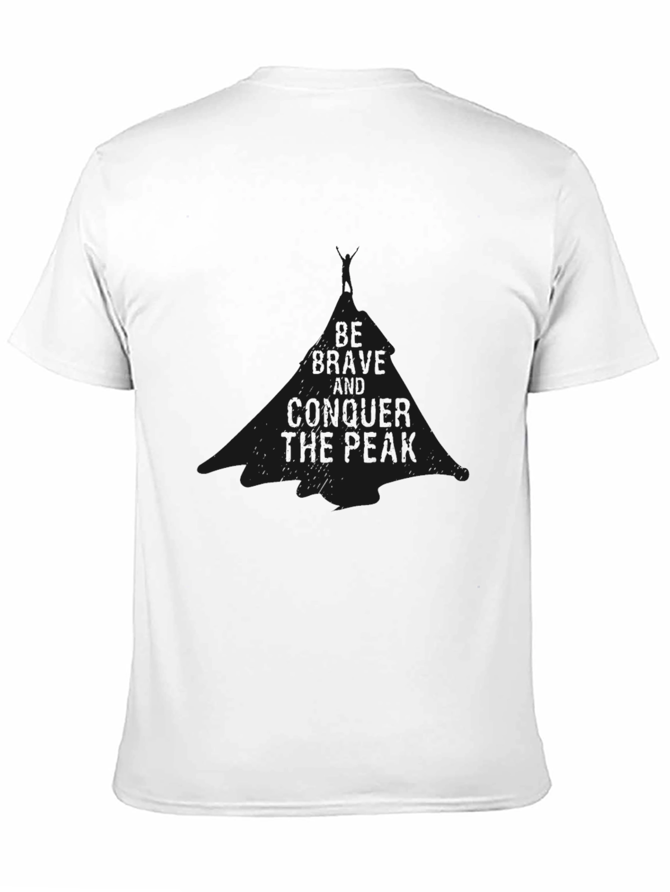 Be Brave Conquer the Peak Black Graphic Tee