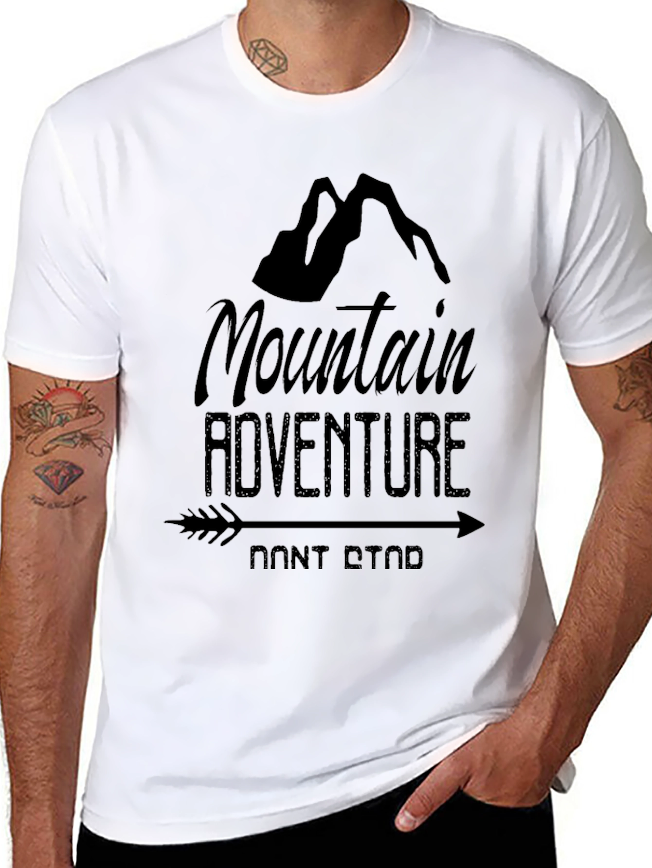 Mountain Adventure Black Graphic T-Shirt