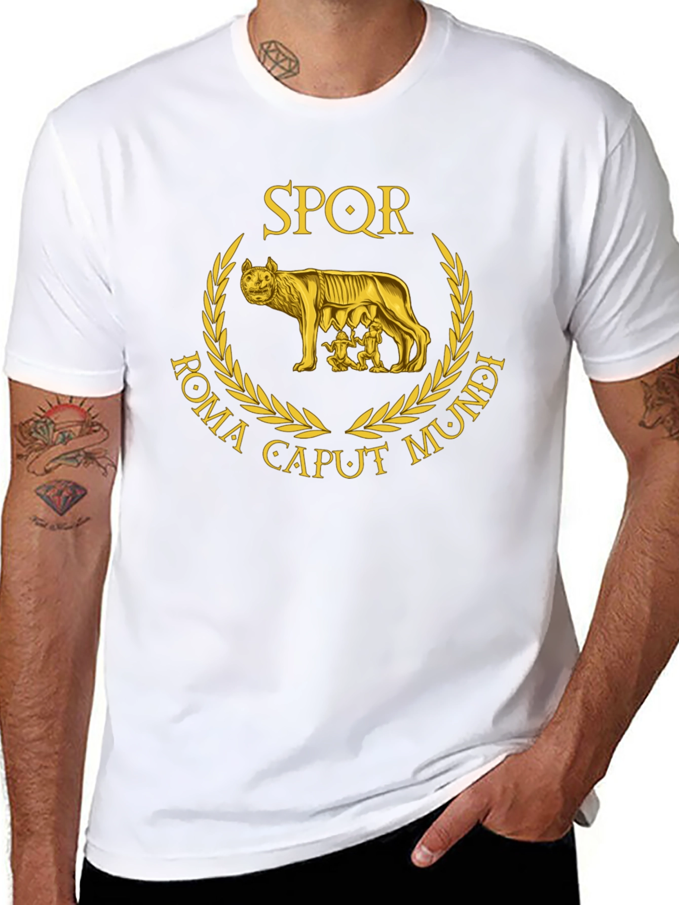 SPQR Roma Caput Mundi Wolf T-Shirt