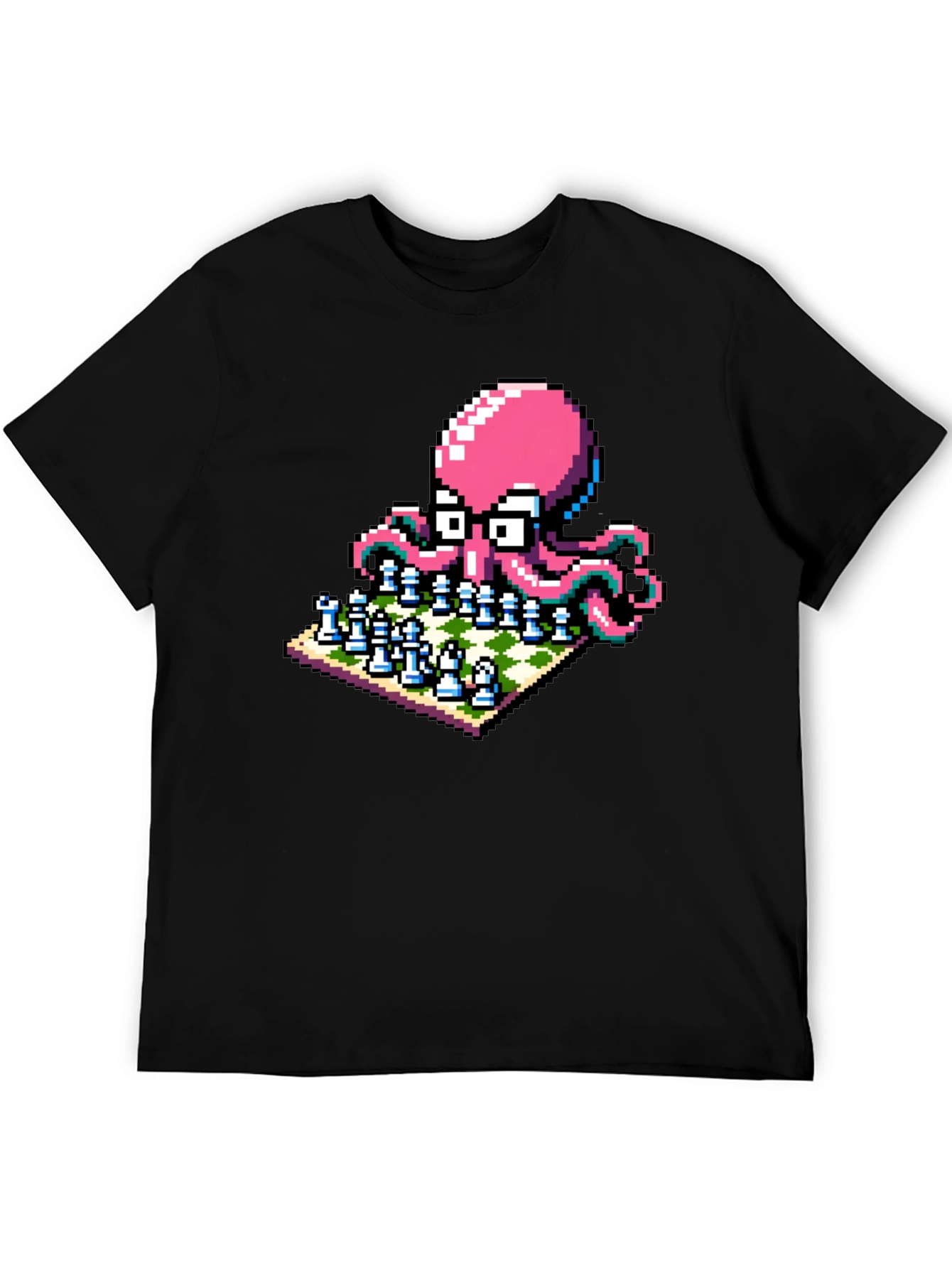 Pixel Octopus Chess T-Shirt: Gamer Geek Style