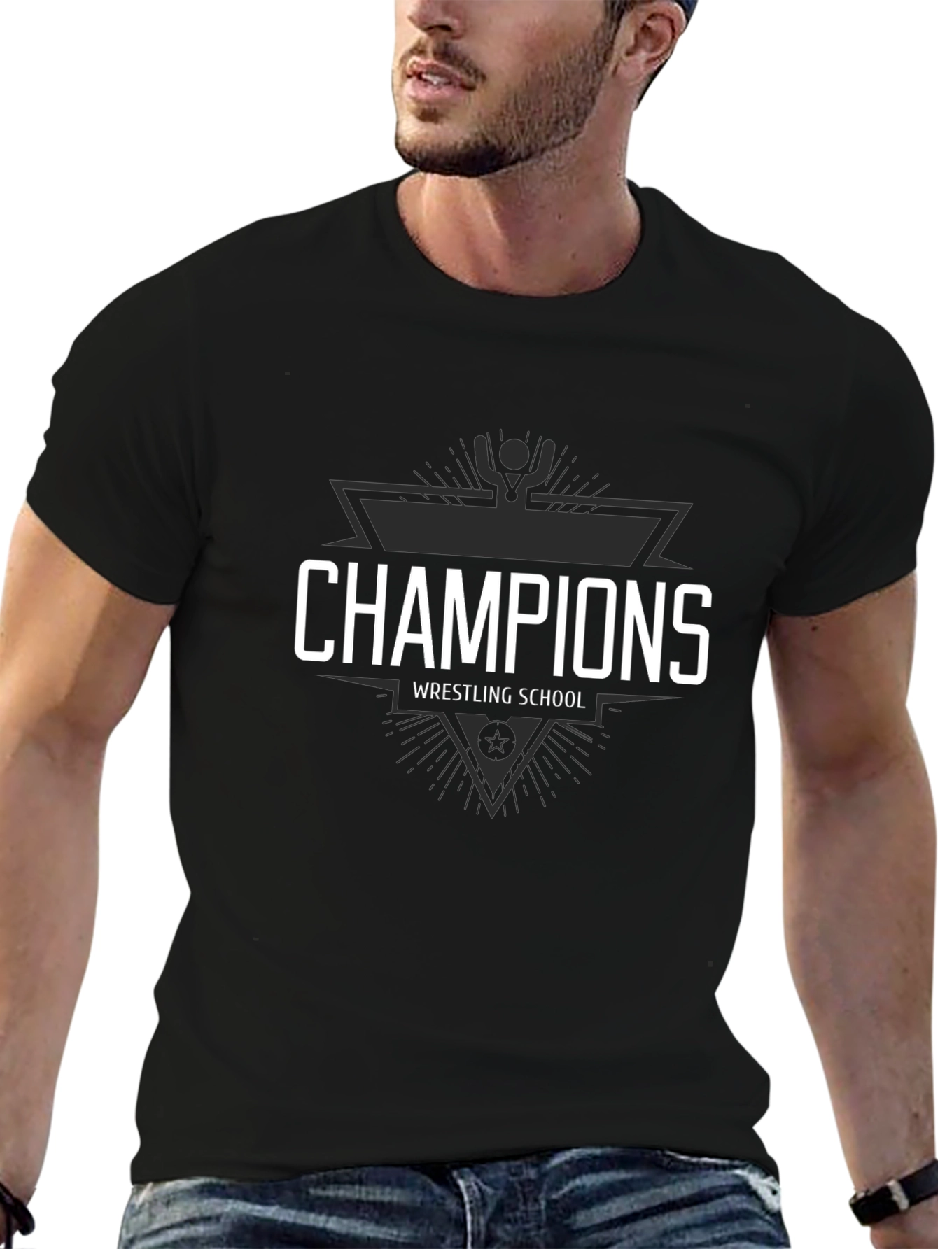Champions Wrestling School Black T-Shirt