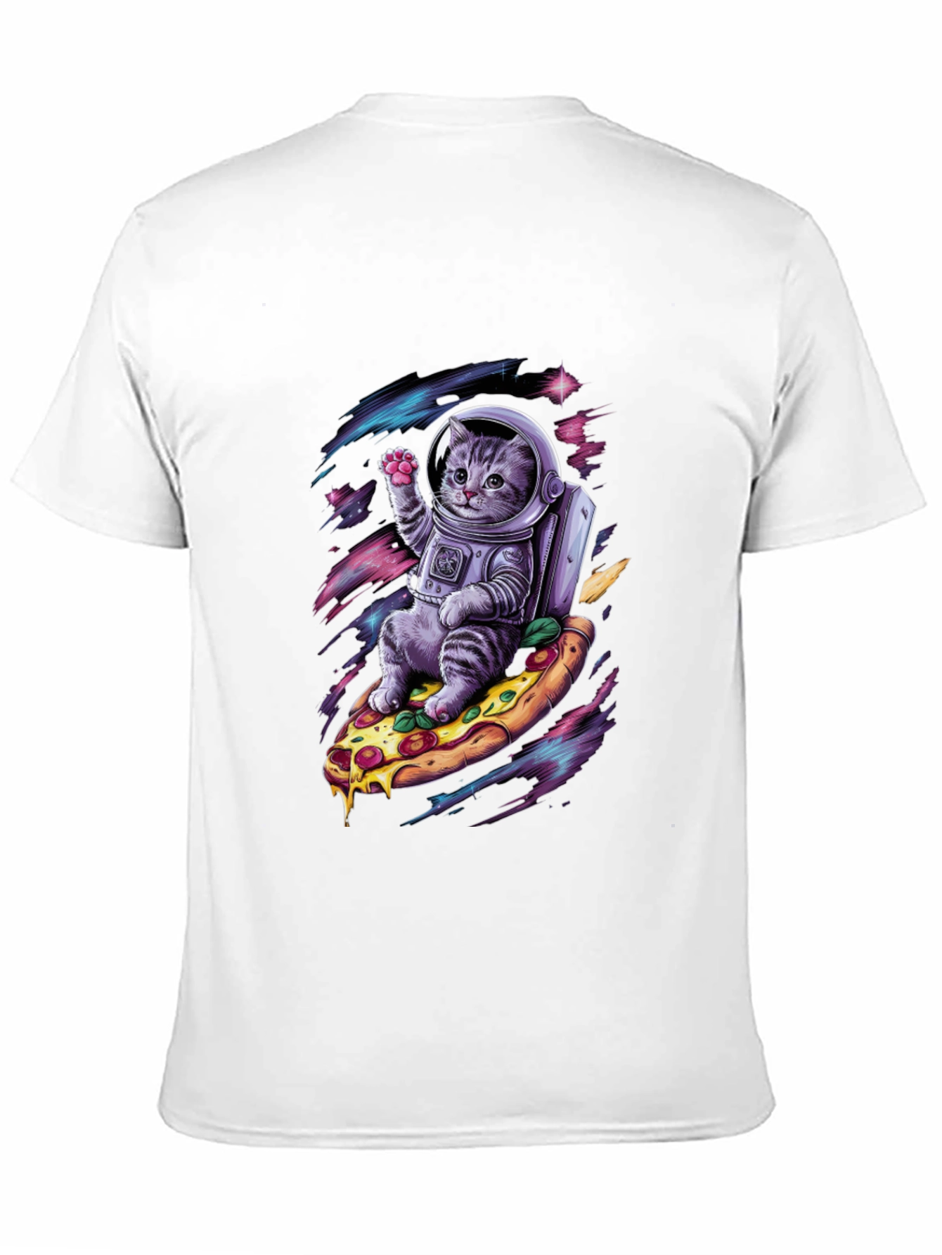 Astronaut Cat Pizza T-Shirt