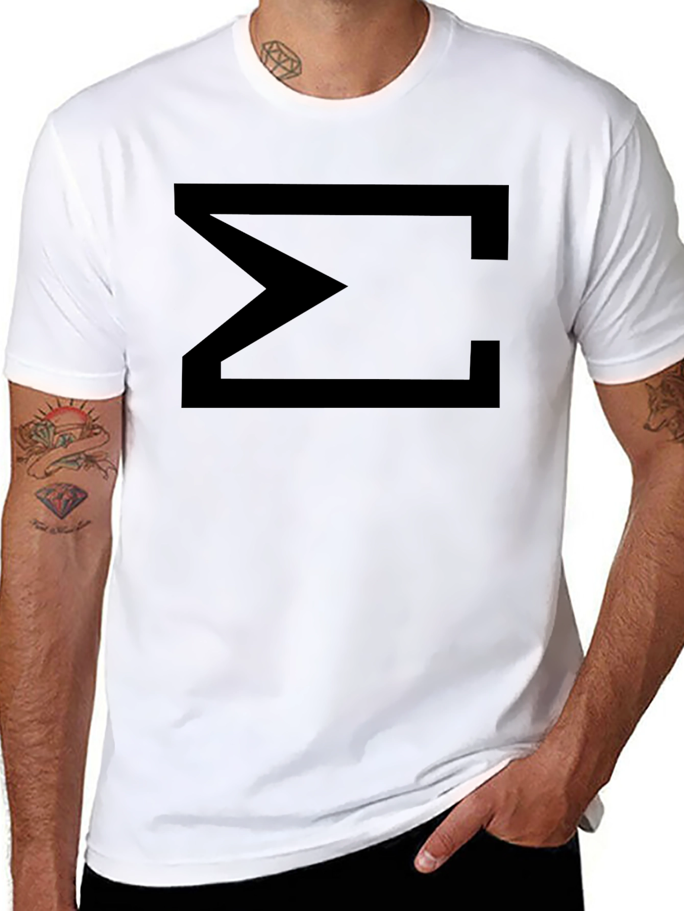 Minimalist Graphic Tee: Black Sigma Symbol Shirt