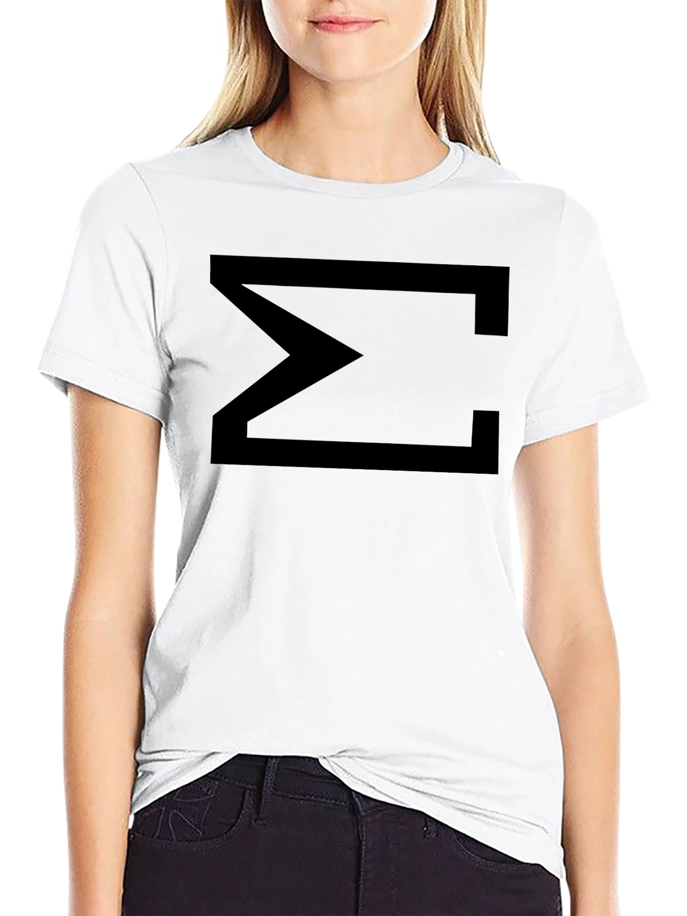 Minimalist Graphic Tee: Black Sigma Symbol Shirt