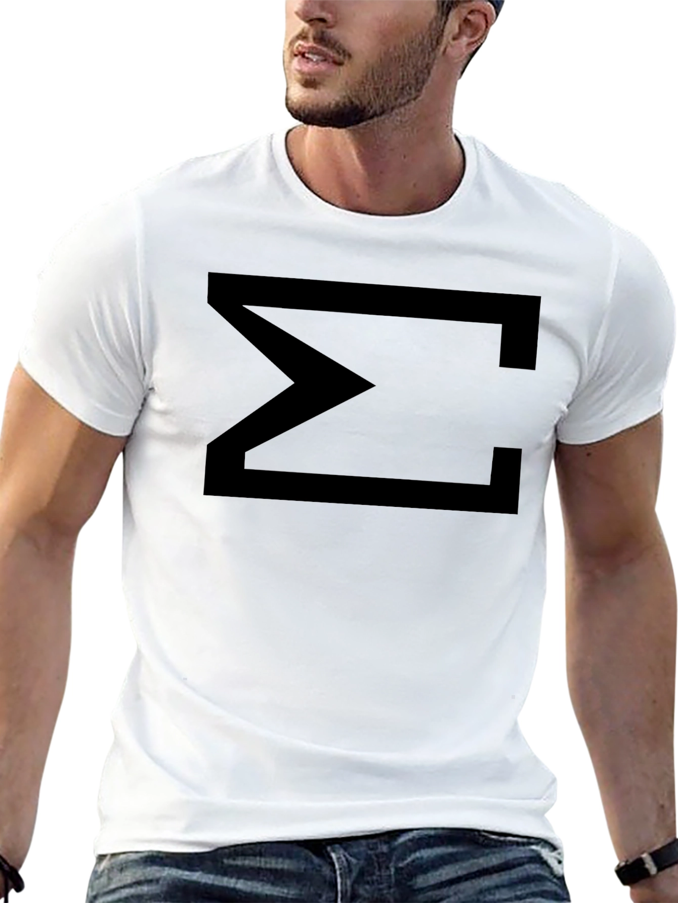 Minimalist Graphic Tee: Black Sigma Symbol Shirt