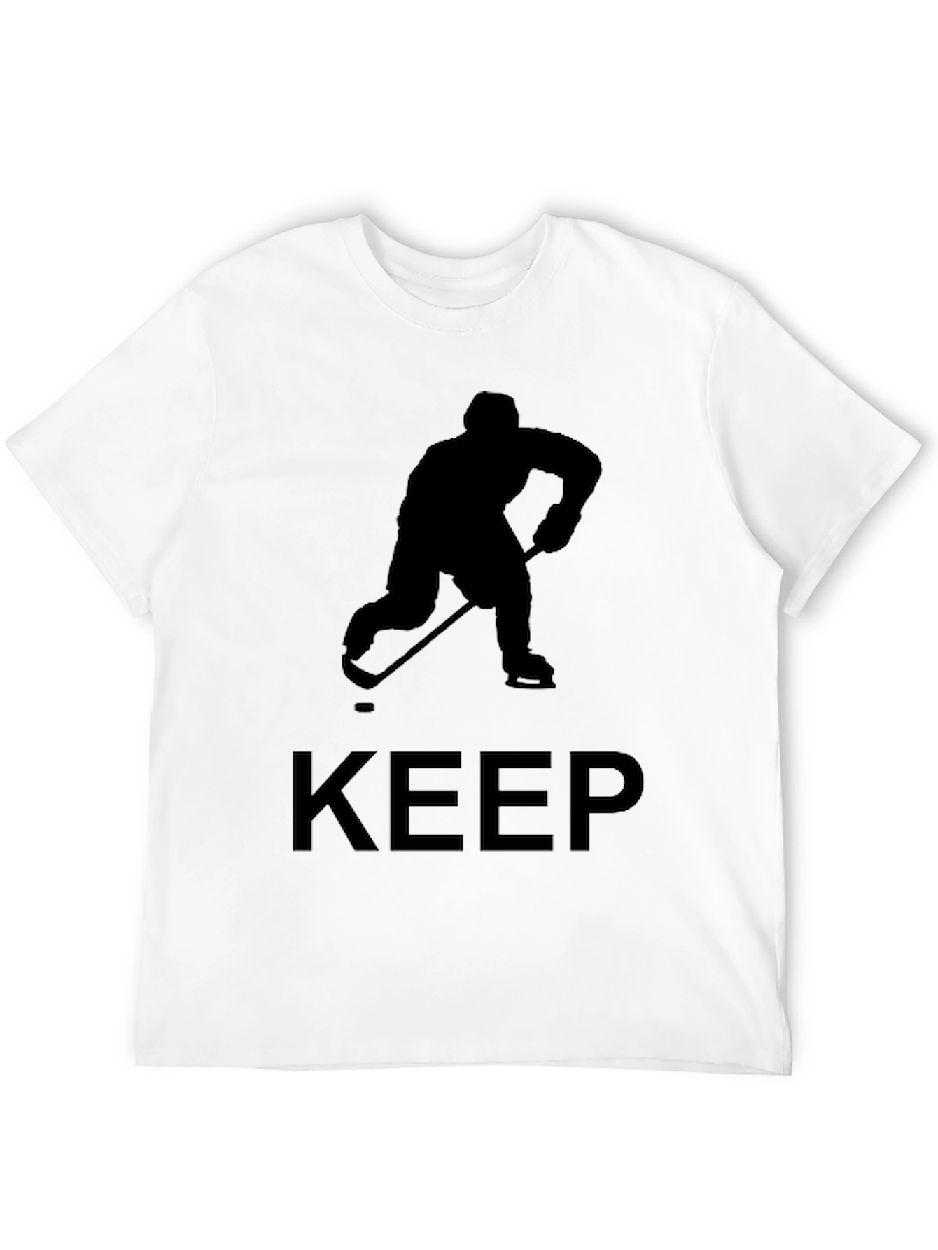 Keep Hockey Player Tee - Black Graphic T-Shirt