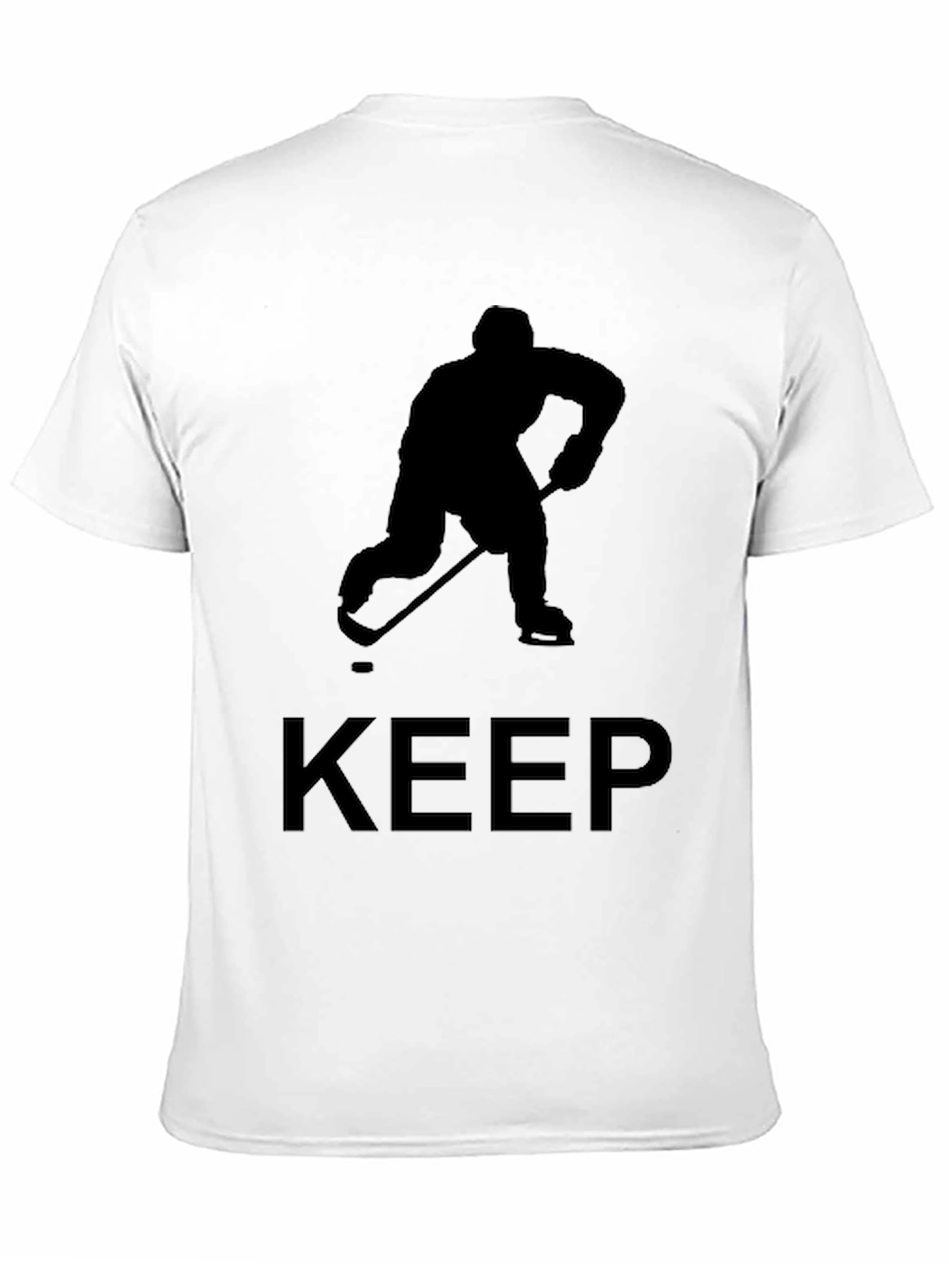 Keep Hockey Player Tee - Black Graphic T-Shirt