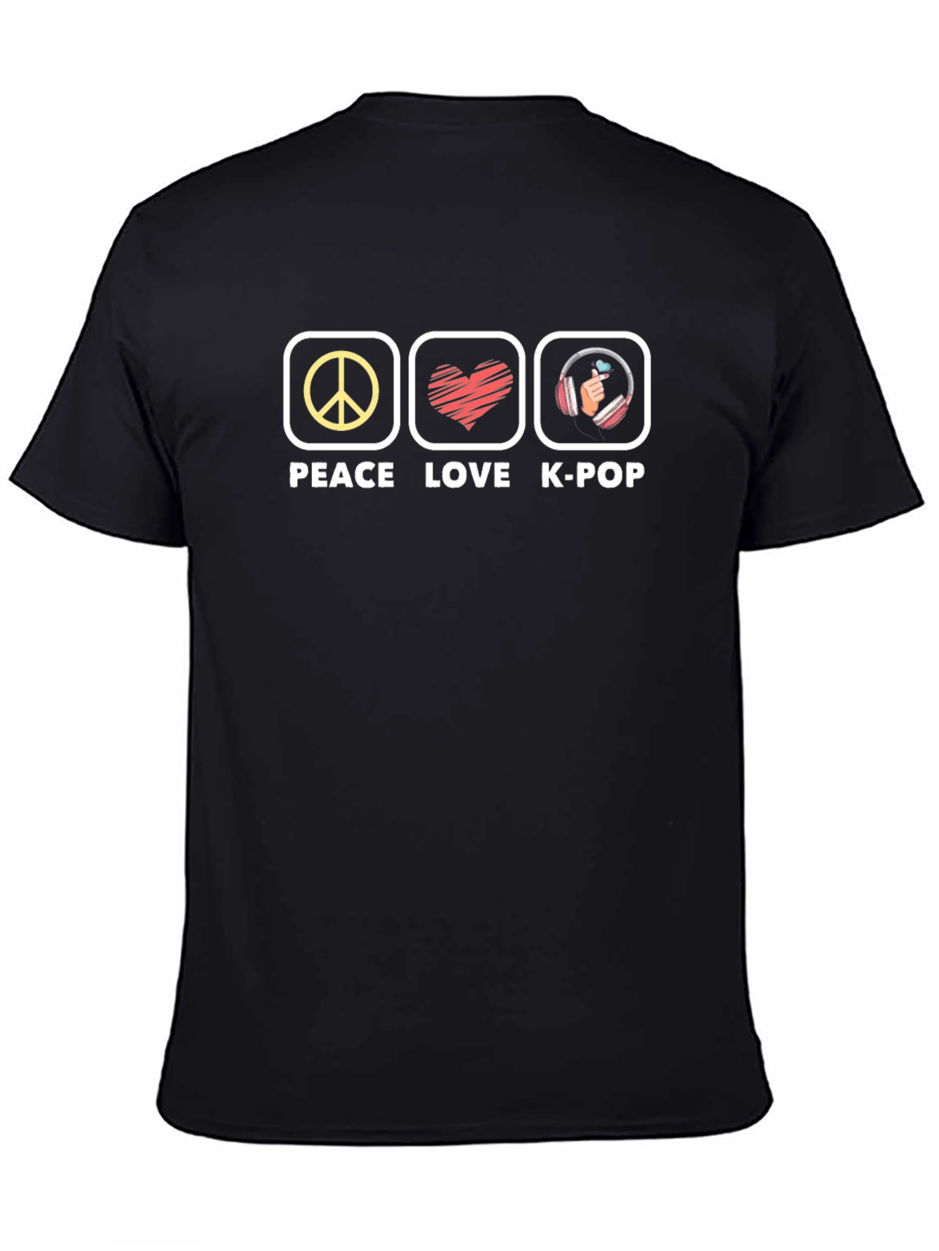 Peace Love K-Pop Black T-Shirt