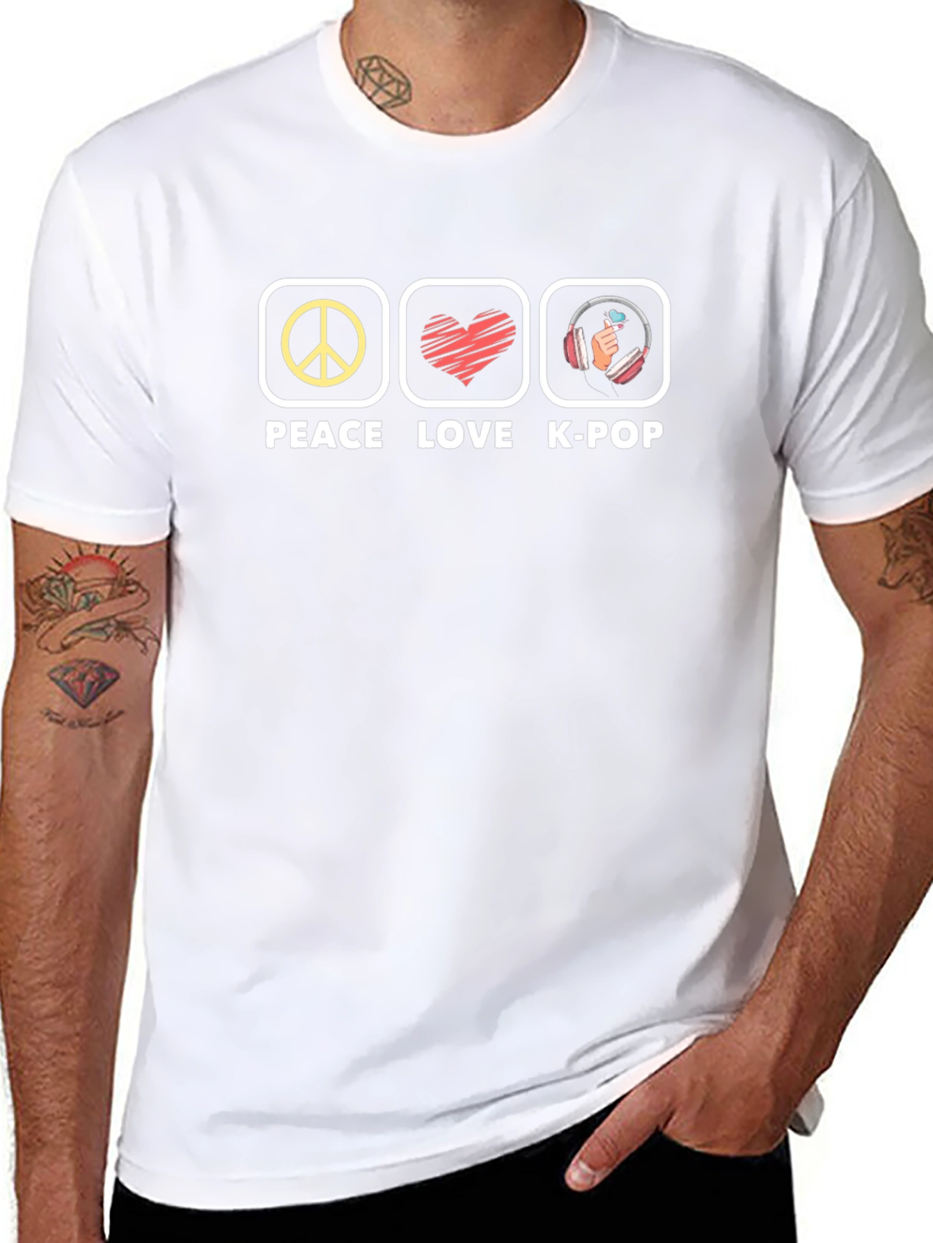Peace Love K-Pop Black T-Shirt