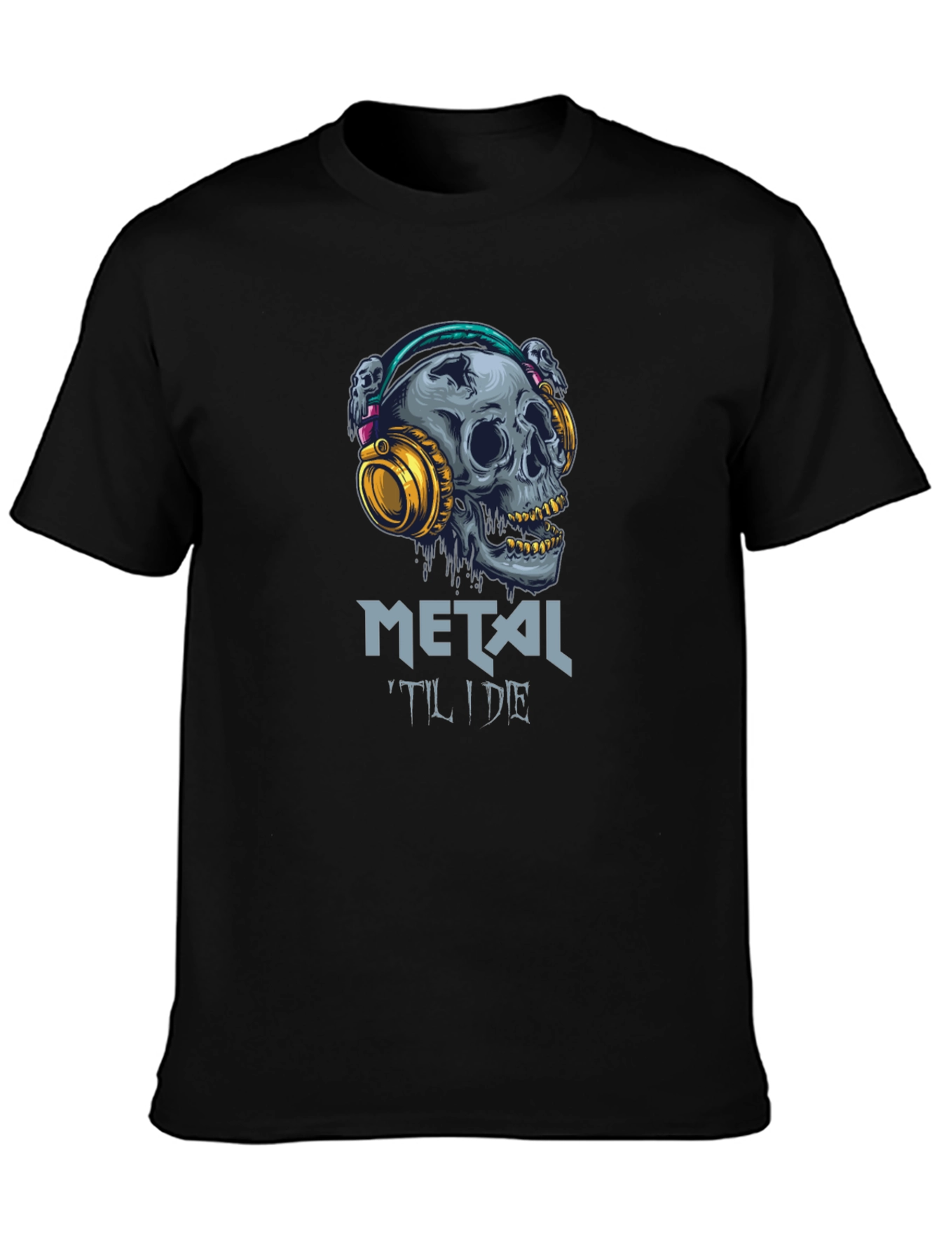 Metal Til I Die Skull Graphic T-Shirt
