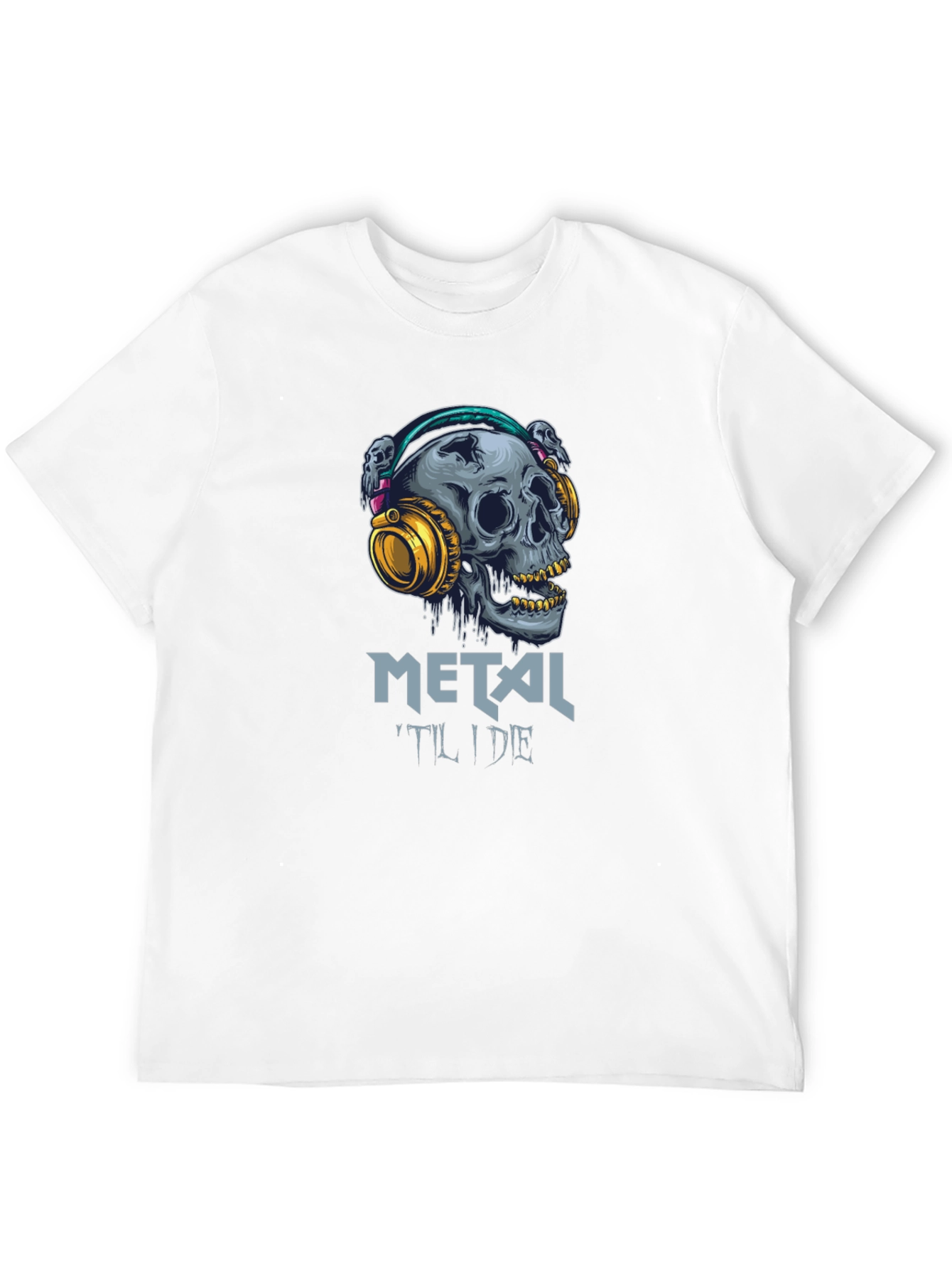 Metal Til I Die Skull Graphic T-Shirt