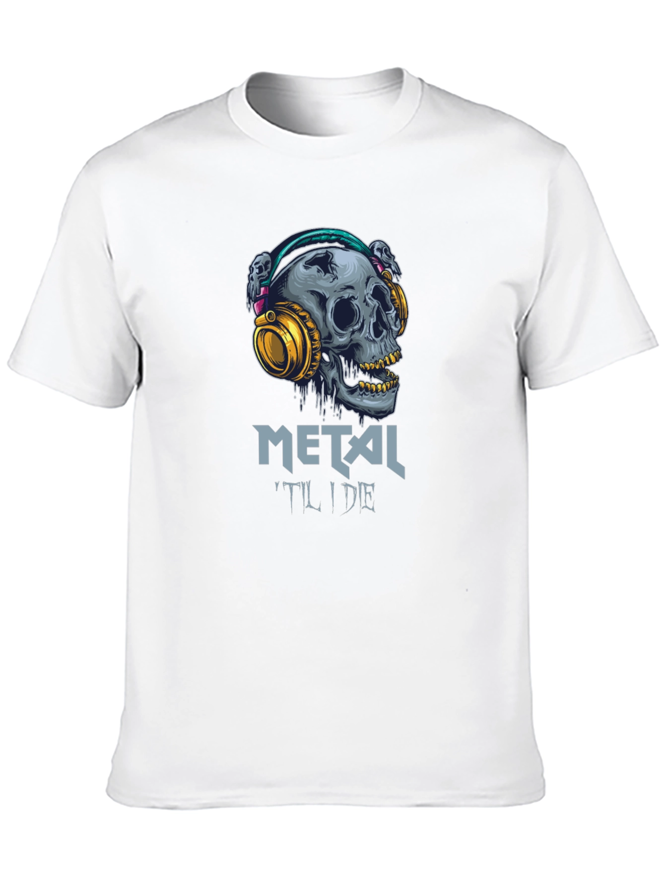Metal Til I Die Skull Graphic T-Shirt
