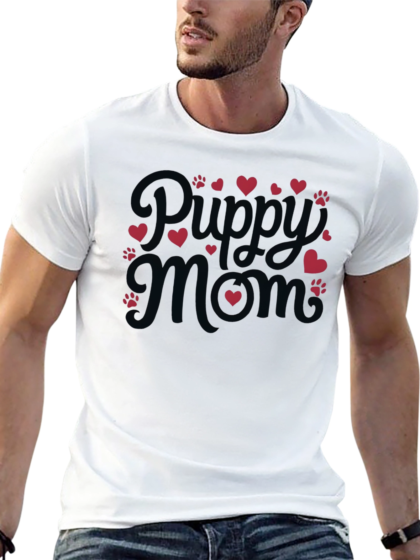 Puppy Mom Black T-Shirt