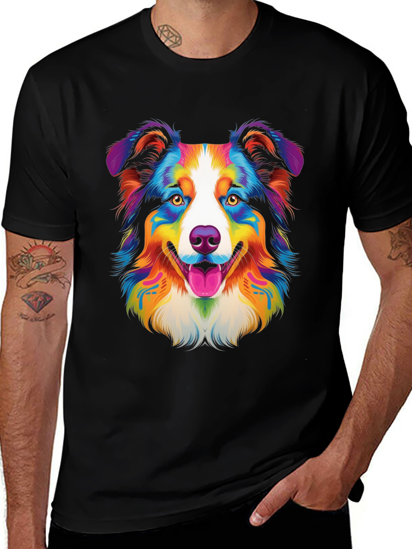 Vibrant Australian Shepherd Dog Graphic Tee
